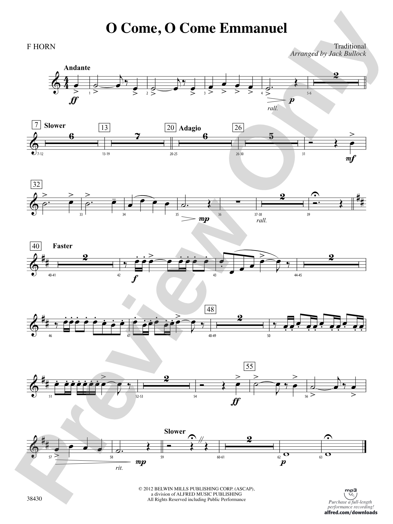 O Come, O Come Emmanuel: 1st F Horn