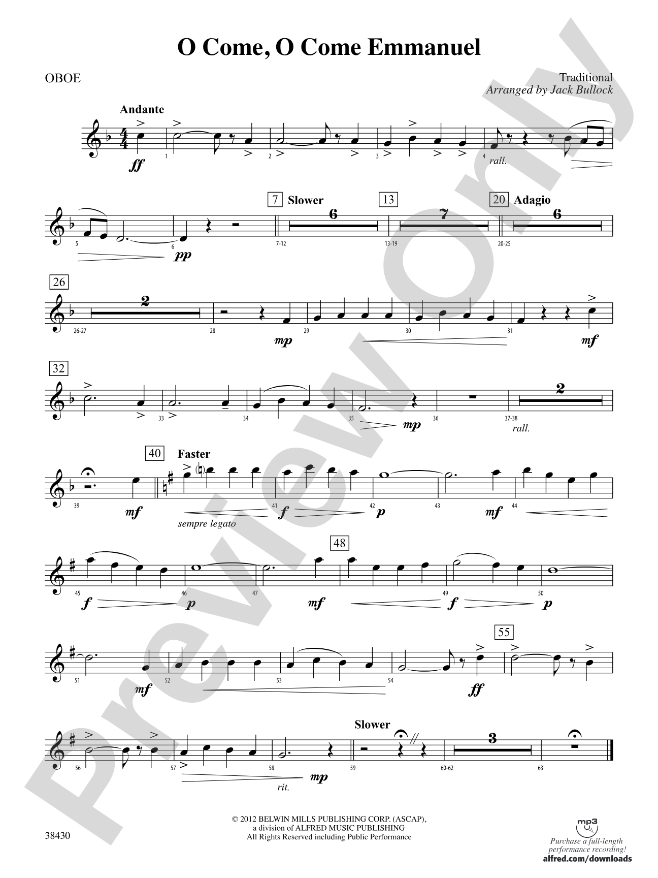 O Come, O Come Emmanuel: Oboe