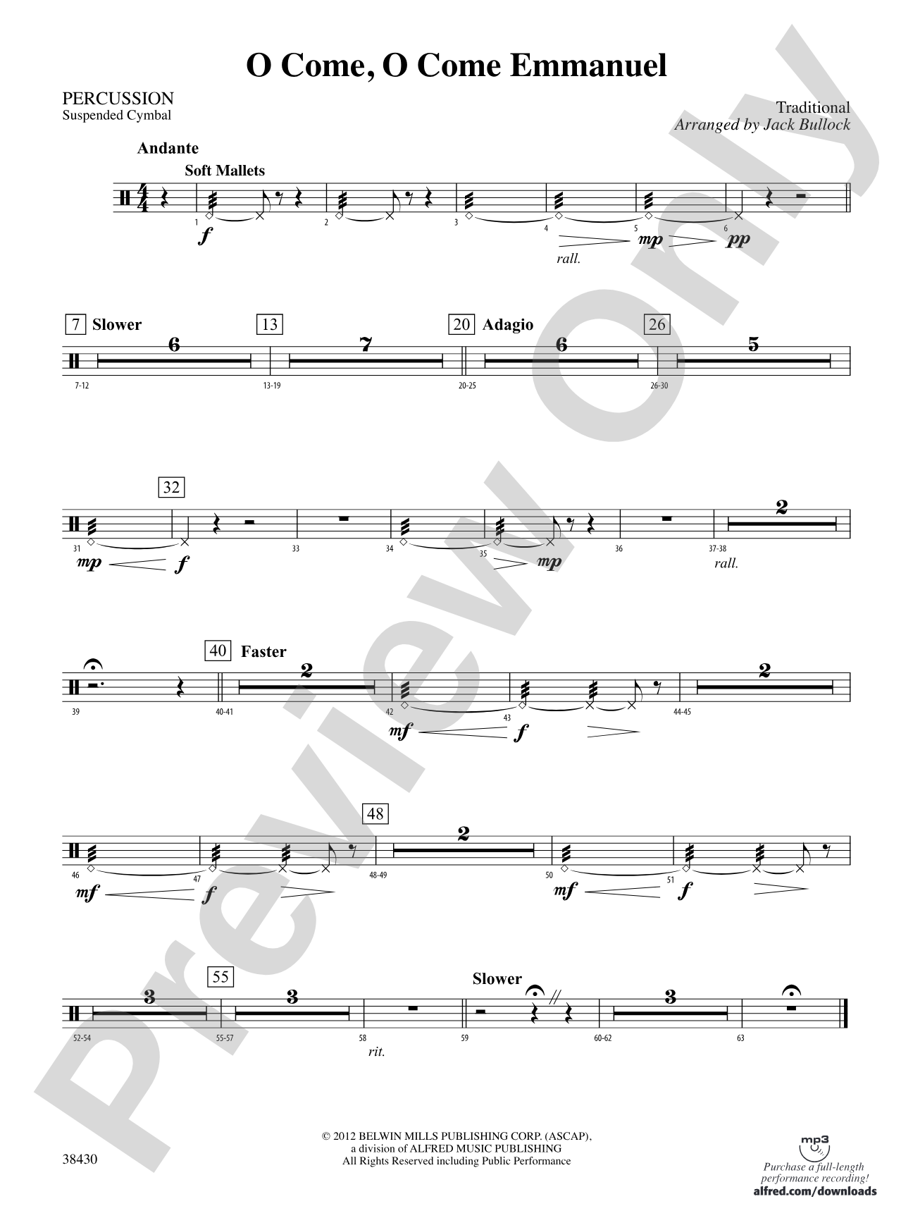 O Come, O Come Emmanuel: 1st Percussion