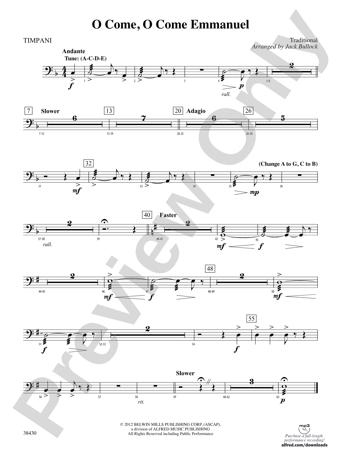 O Come, O Come Emmanuel: Timpani