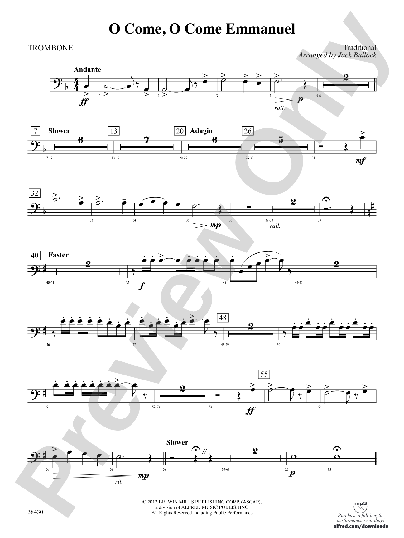 O Come, O Come Emmanuel: 1st Trombone