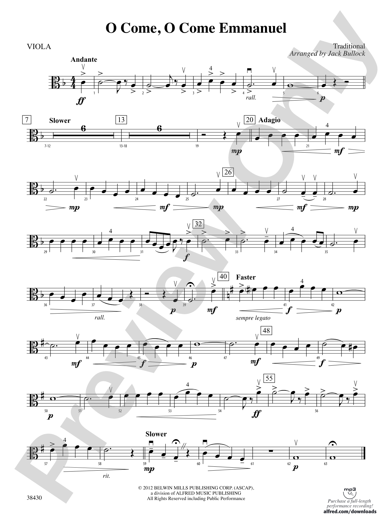 O Come, O Come Emmanuel: Viola
