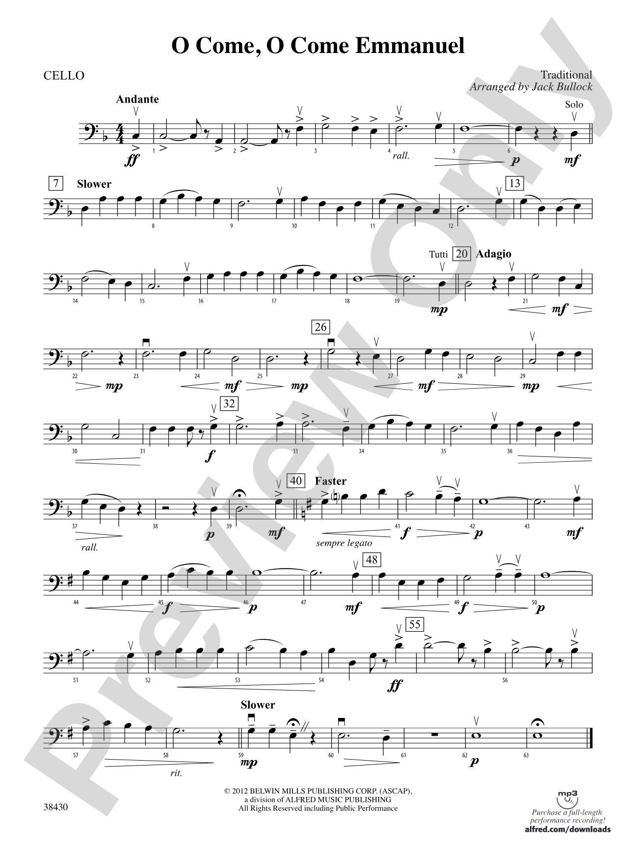 O Come, O Come Emmanuel: Cello