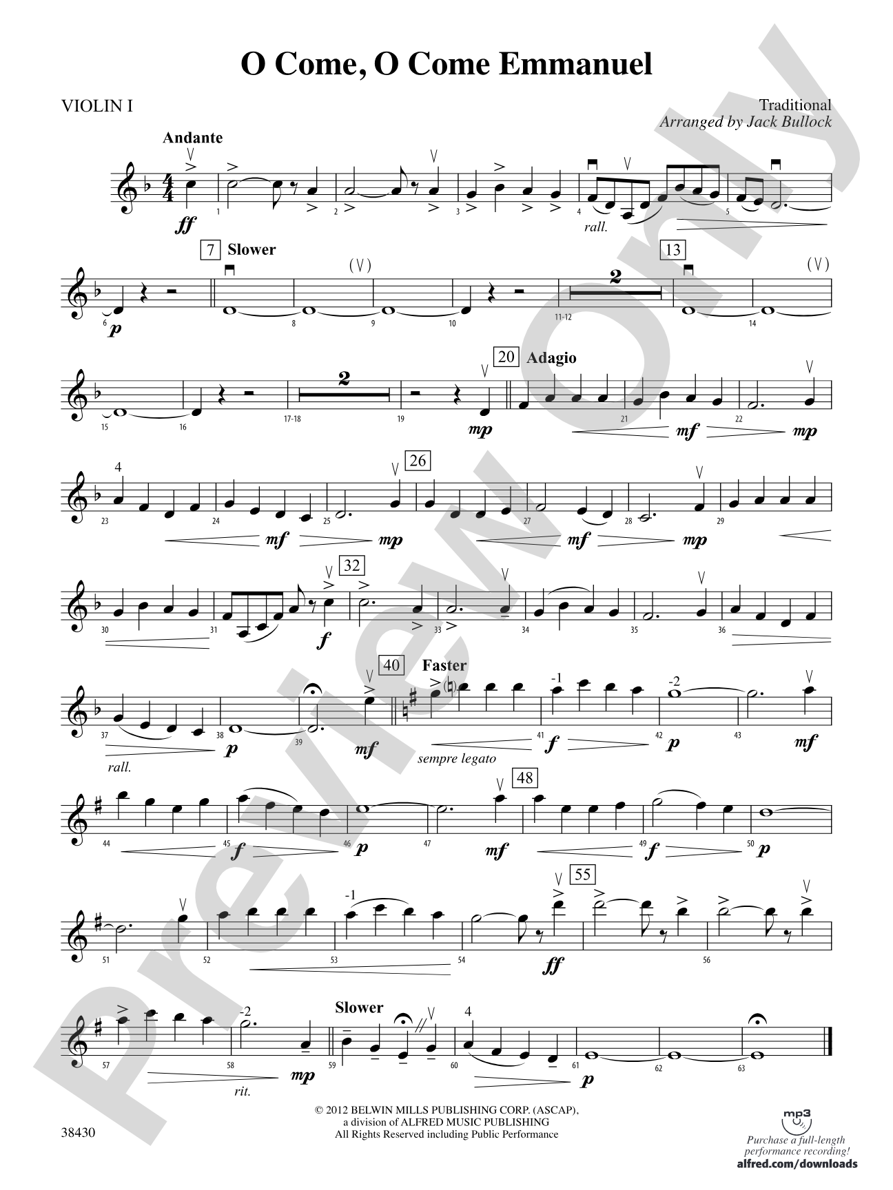 O Come, O Come Emmanuel: 1st Violin
