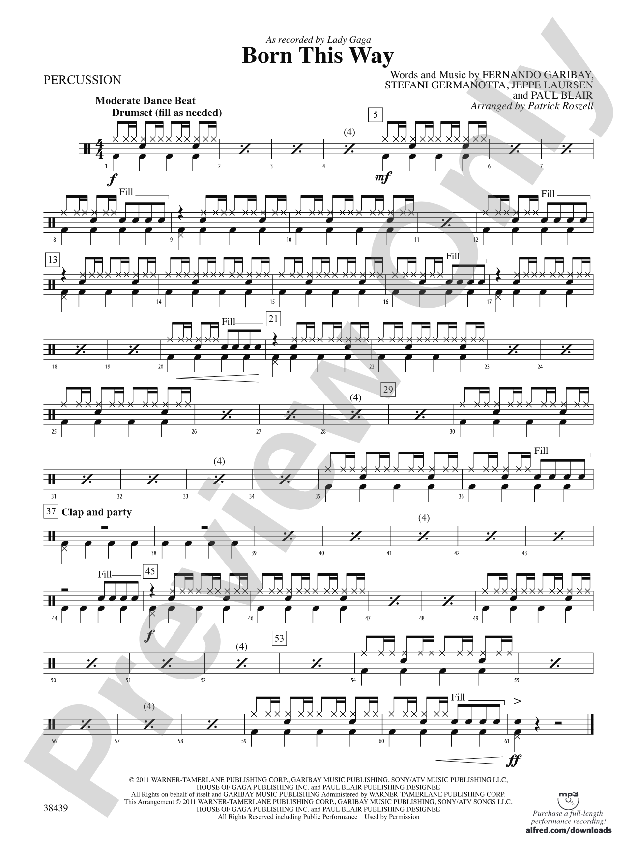 Born This Way: 1st Percussion