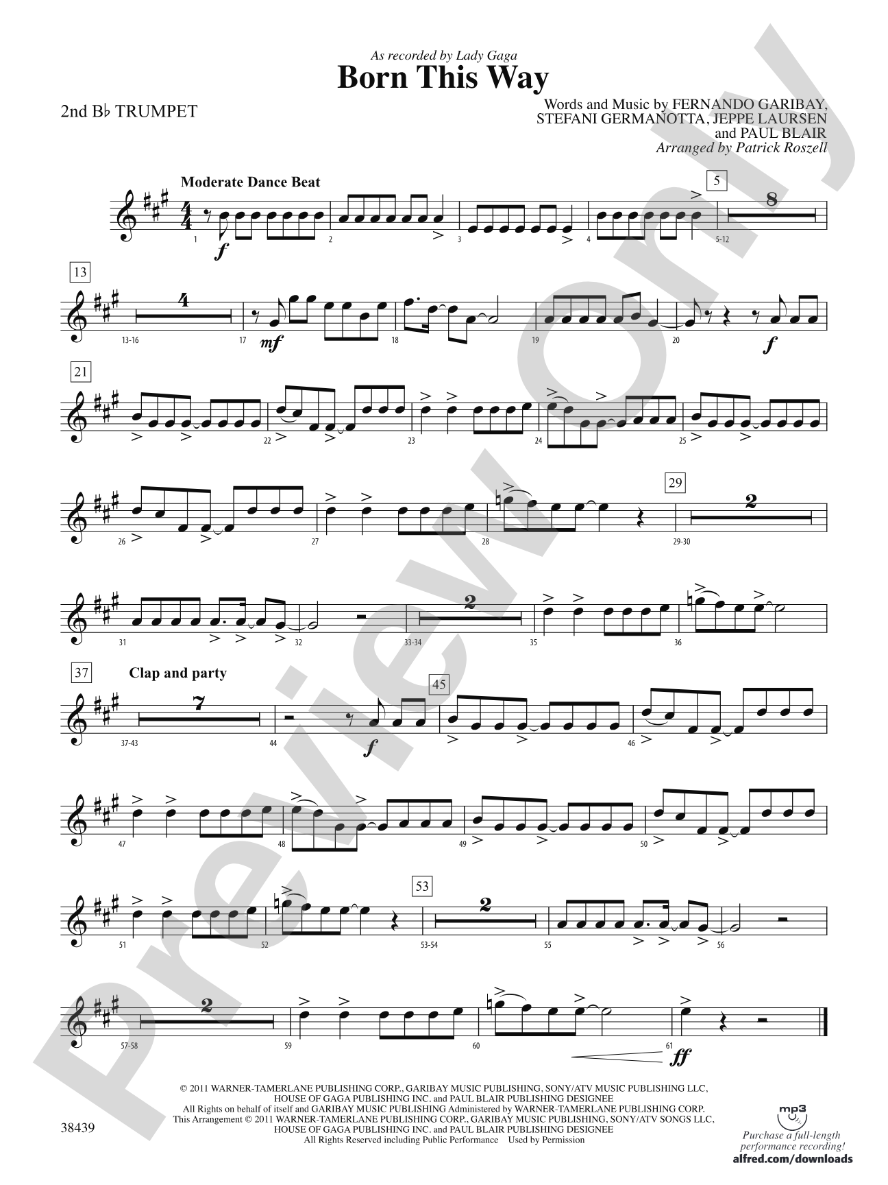 Born This Way: 2nd B-flat Trumpet