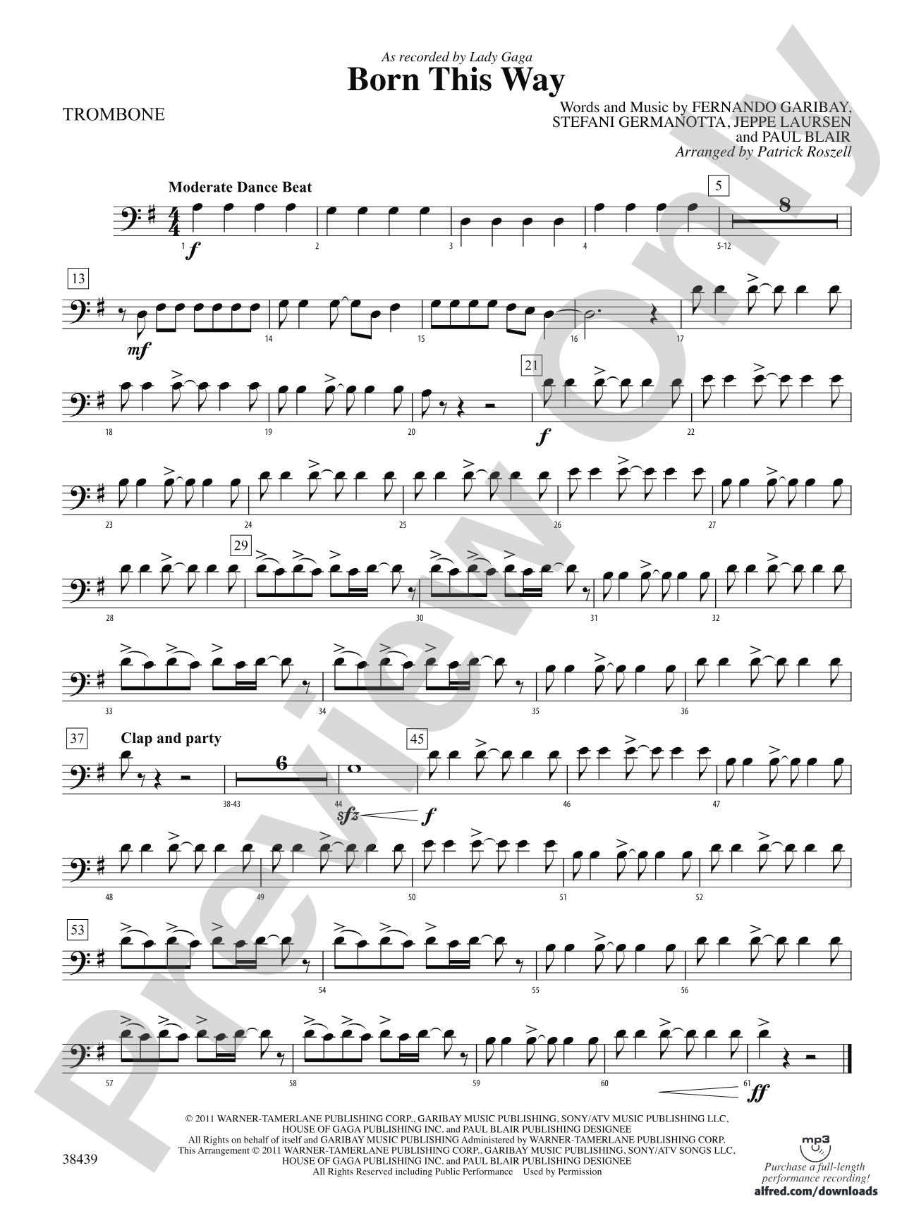 Born This Way: 1st Trombone