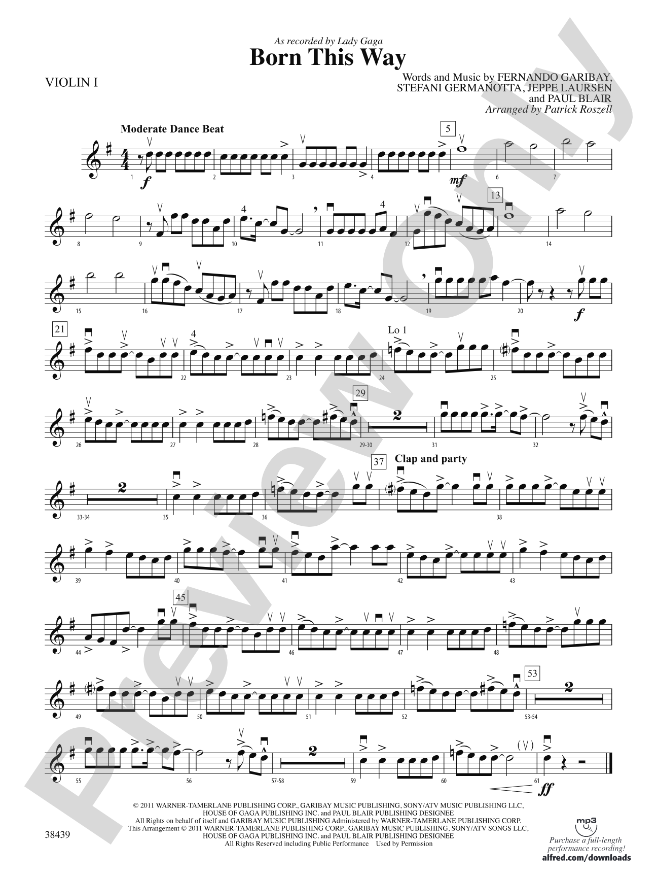 Born This Way: 1st Violin