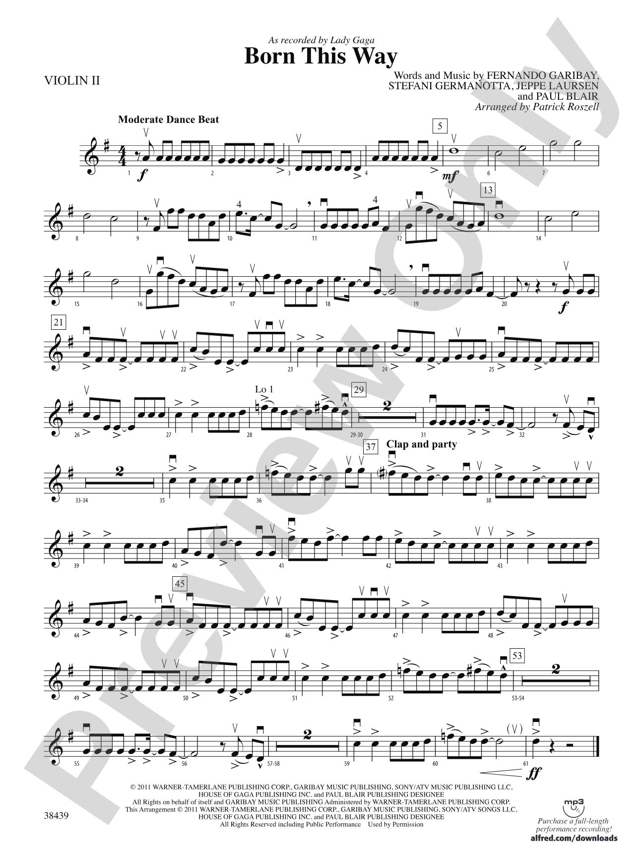 Born This Way: 2nd Violin