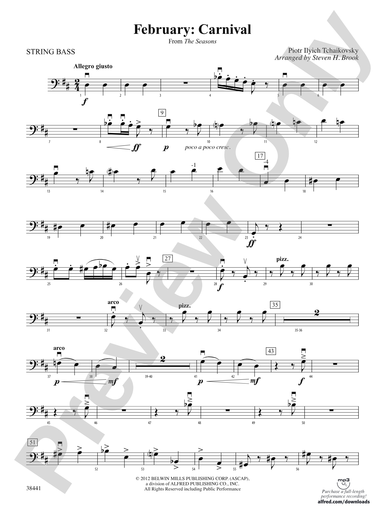 February: Carnival (from The Seasons): String Bass