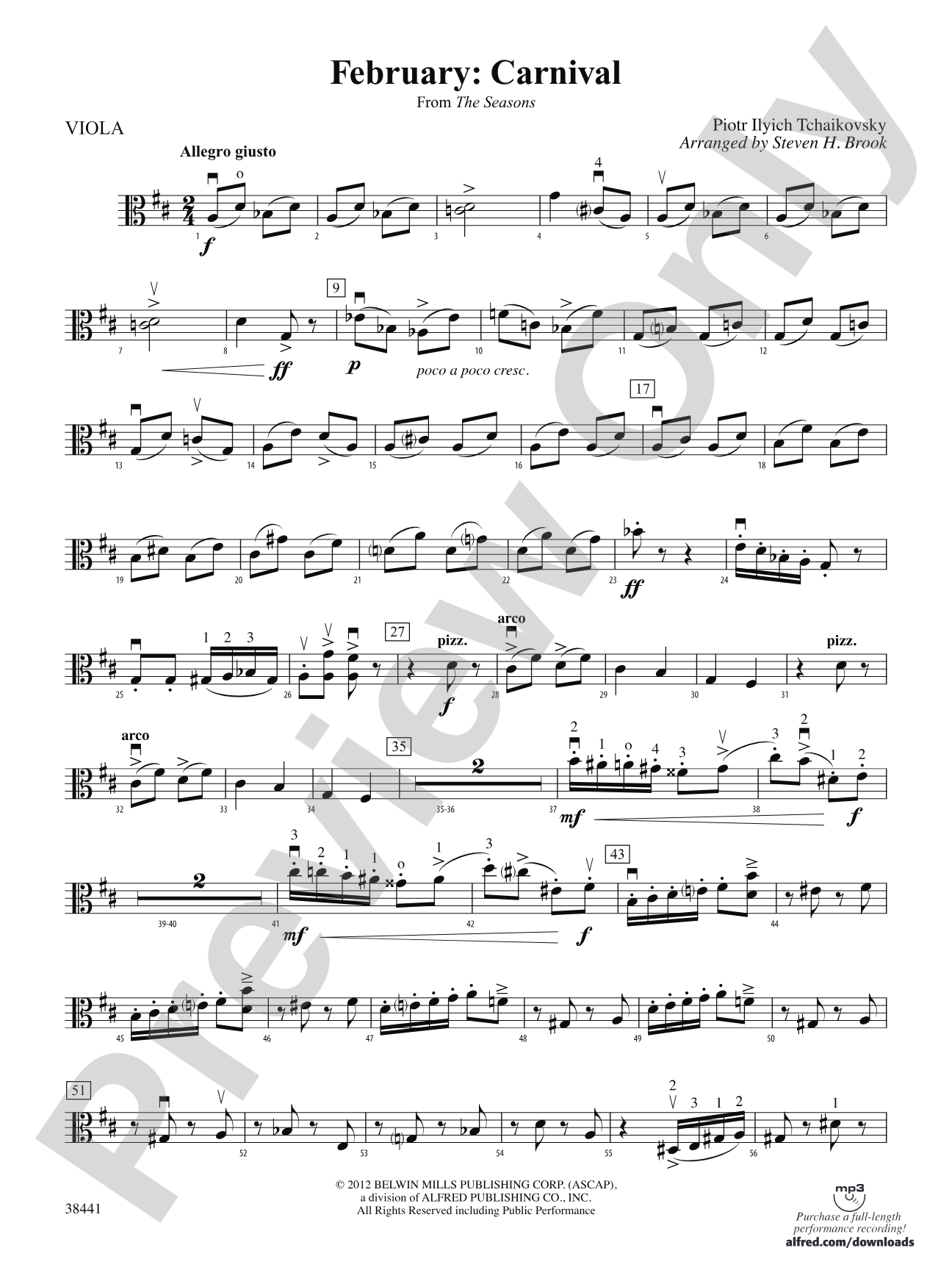 February: Carnival (from The Seasons): Viola