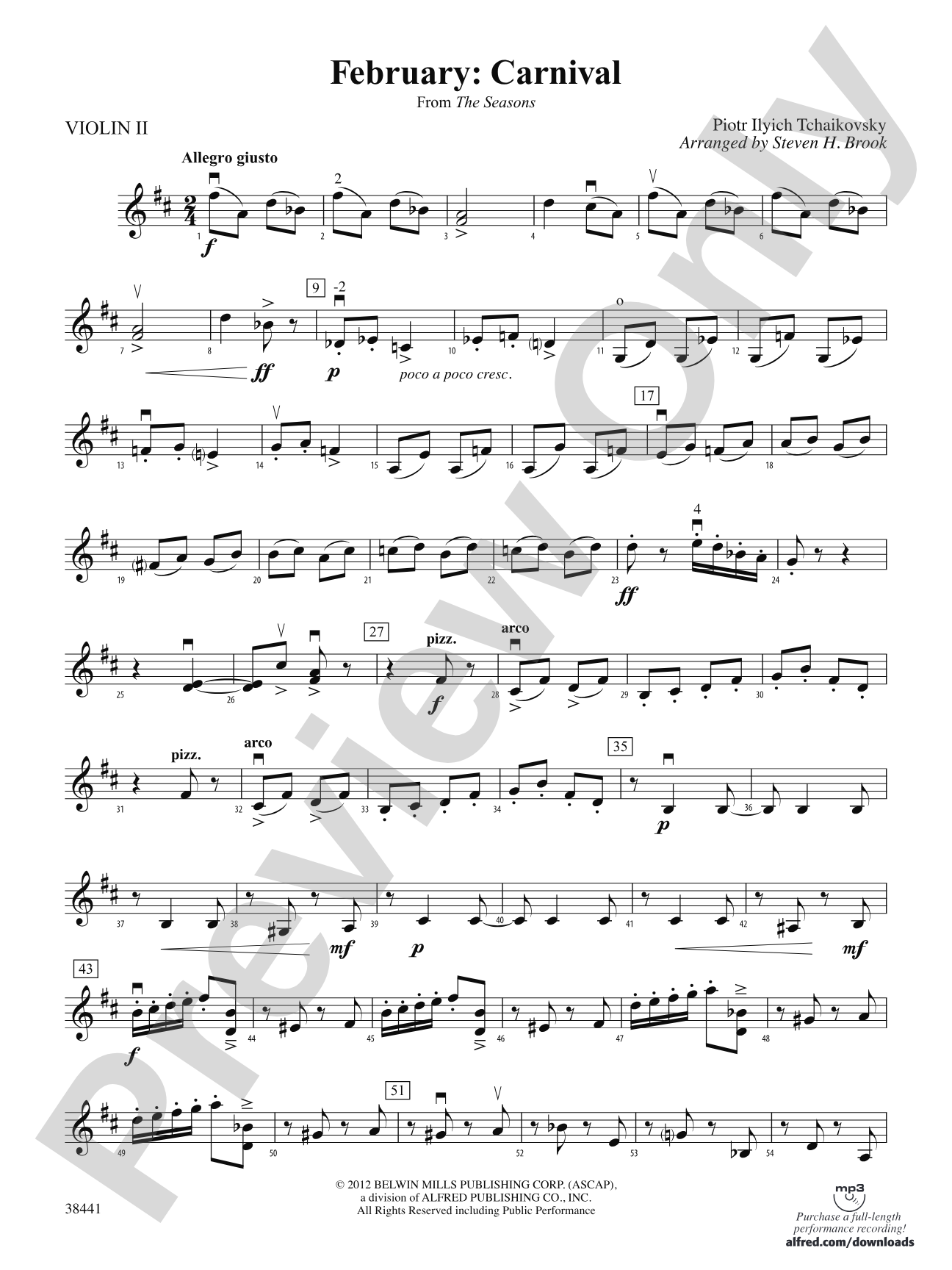 February: Carnival (from The Seasons): 2nd Violin