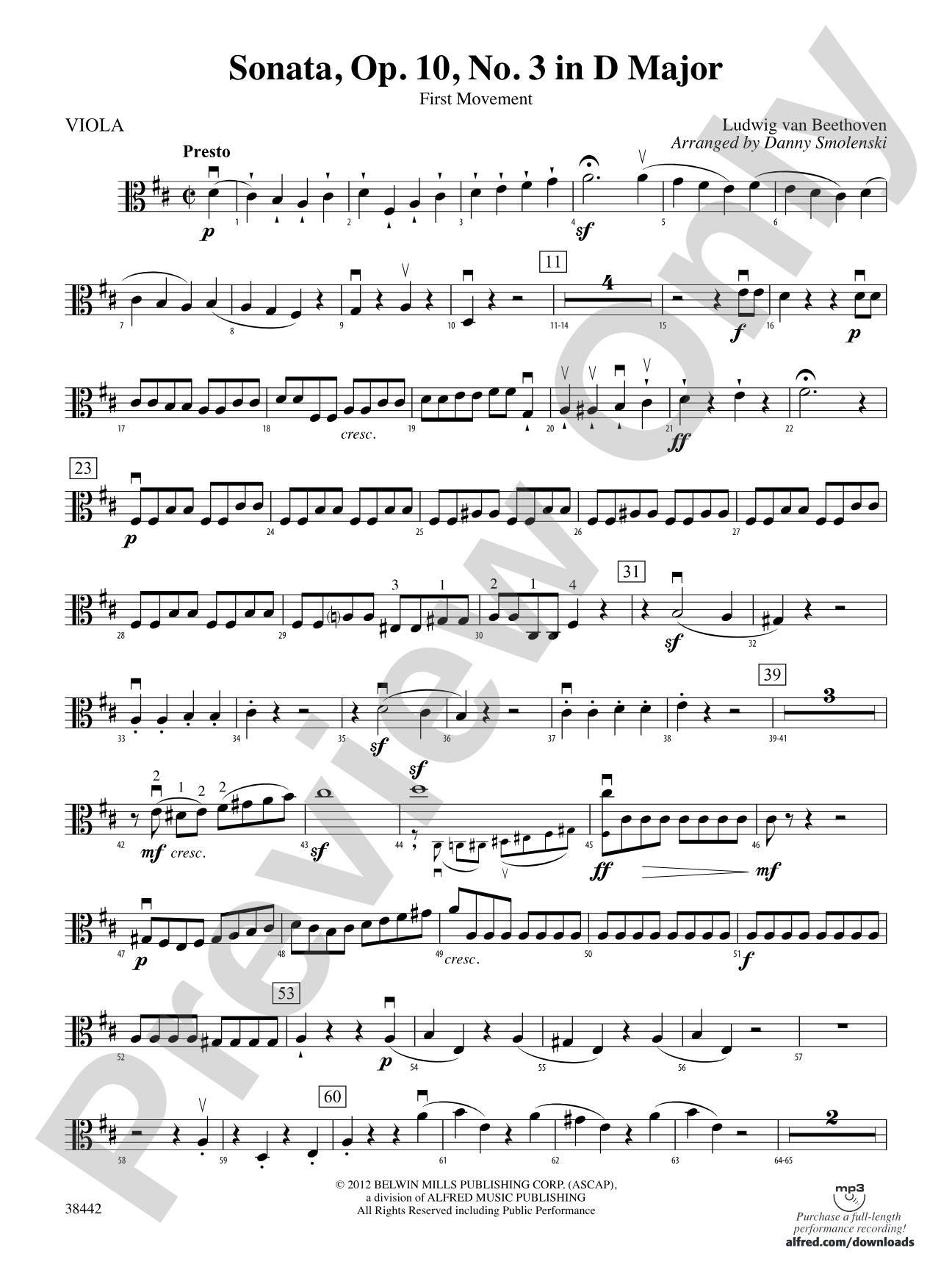 Sonata, Op. 10, No. 3: Viola