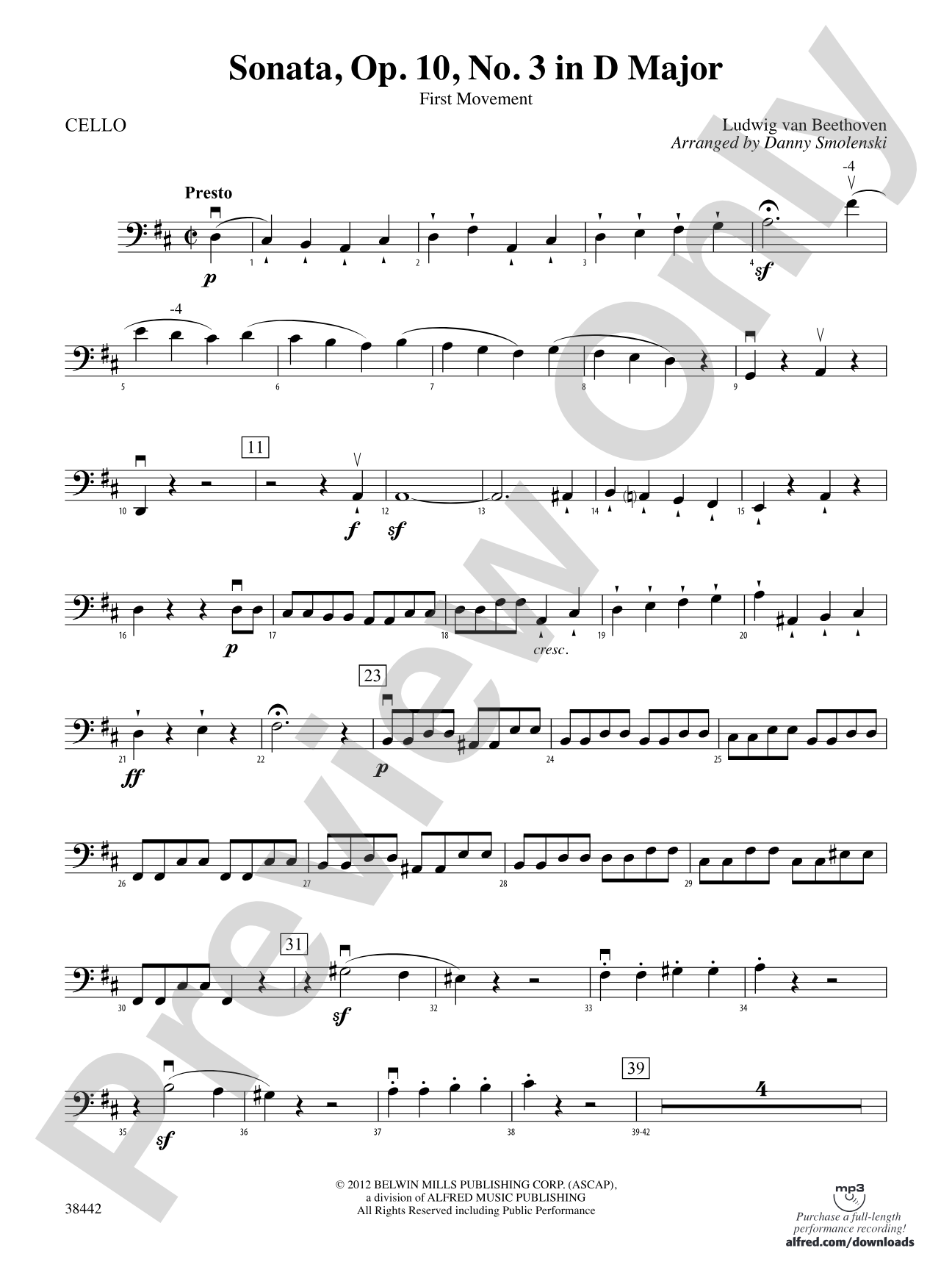 Sonata, Op. 10, No. 3: Cello