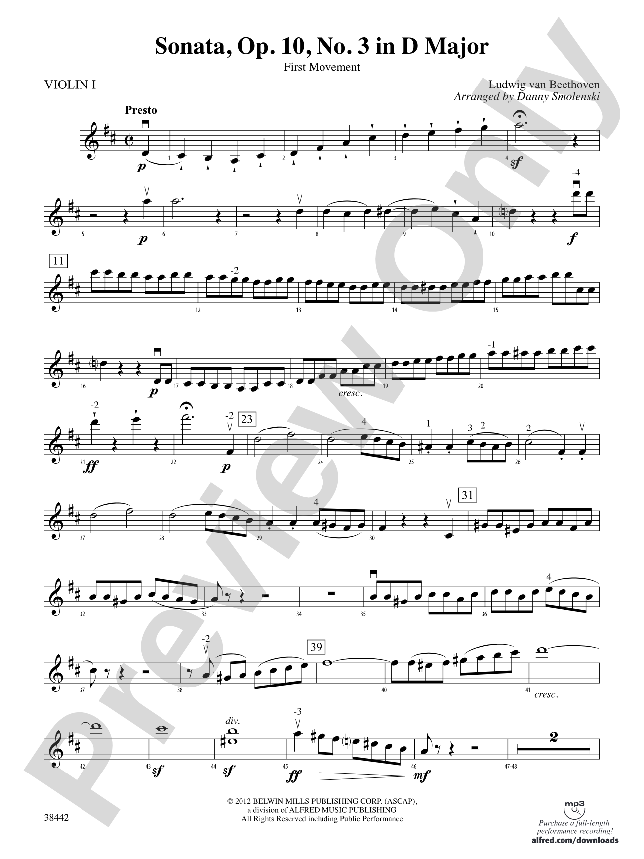 Sonata, Op. 10, No. 3: 1st Violin