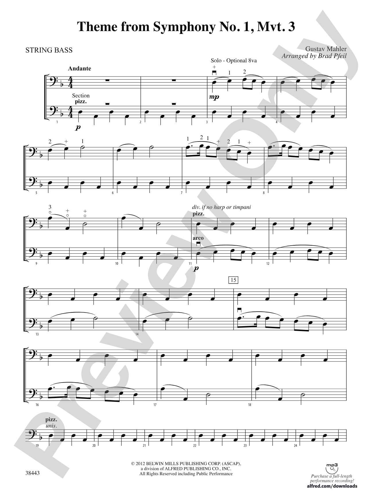 Theme from Symphony No. 1, Movement 3: String Bass