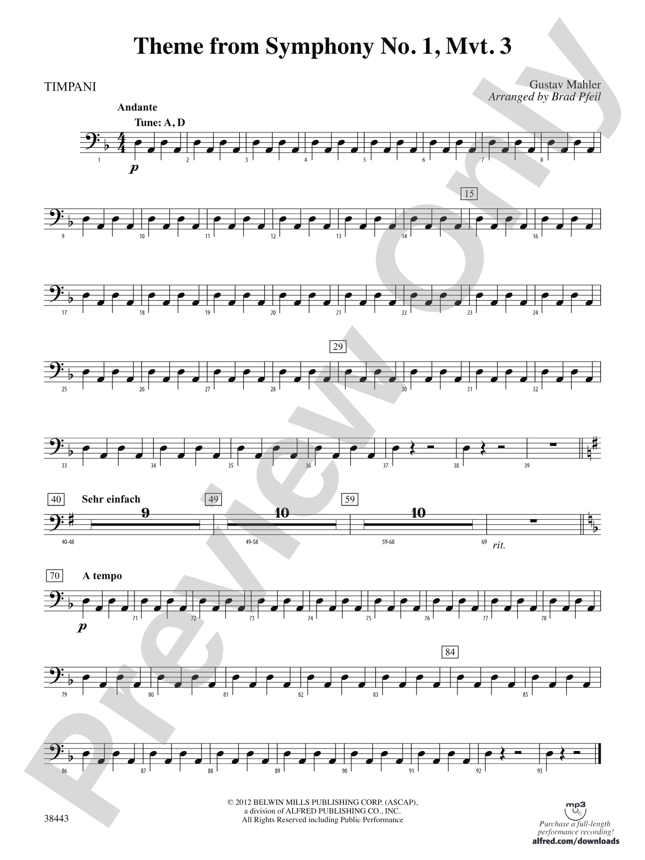 Theme from Symphony No. 1, Movement 3: Timpani