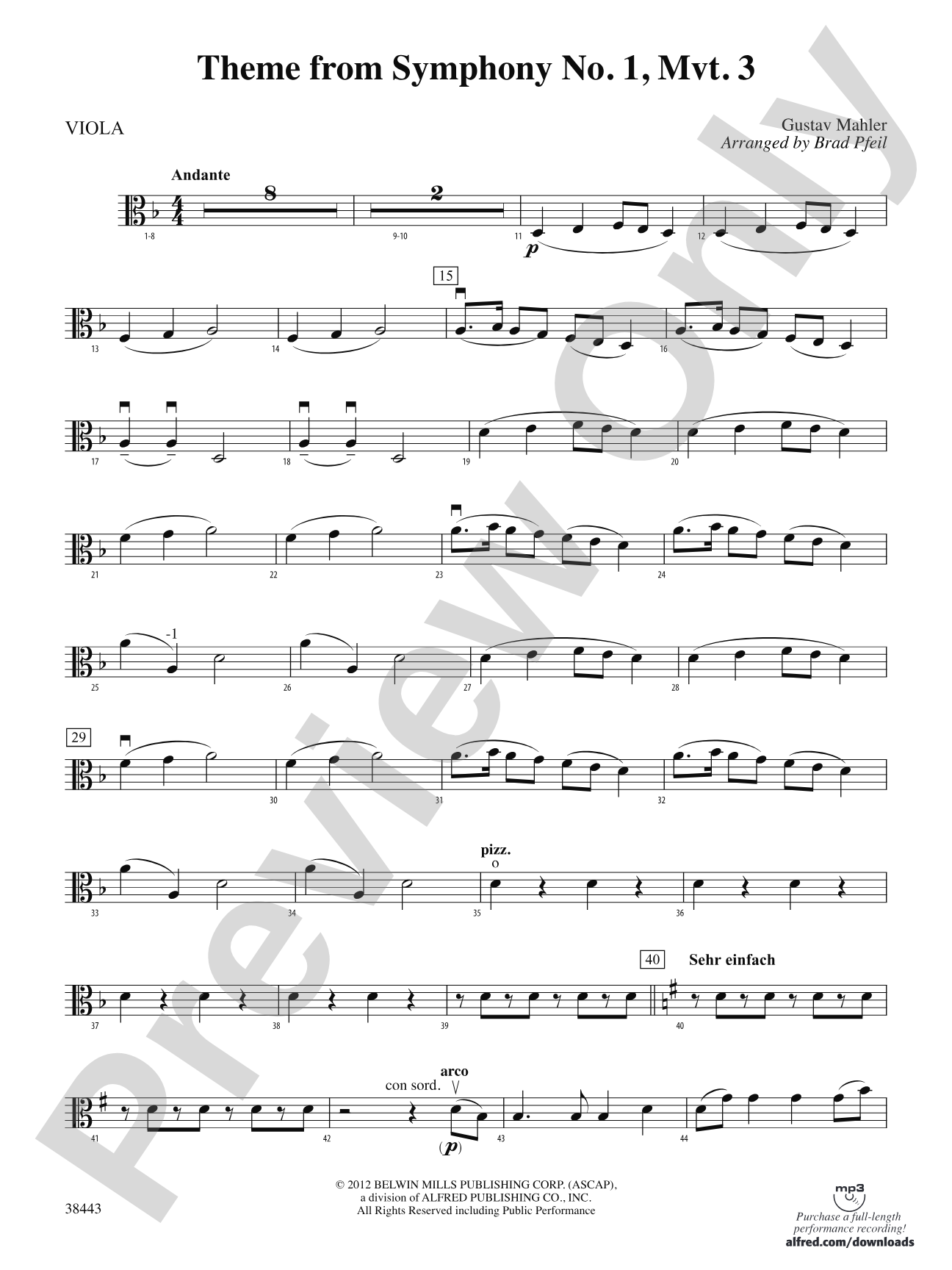 Theme from Symphony No. 1, Movement 3: Viola