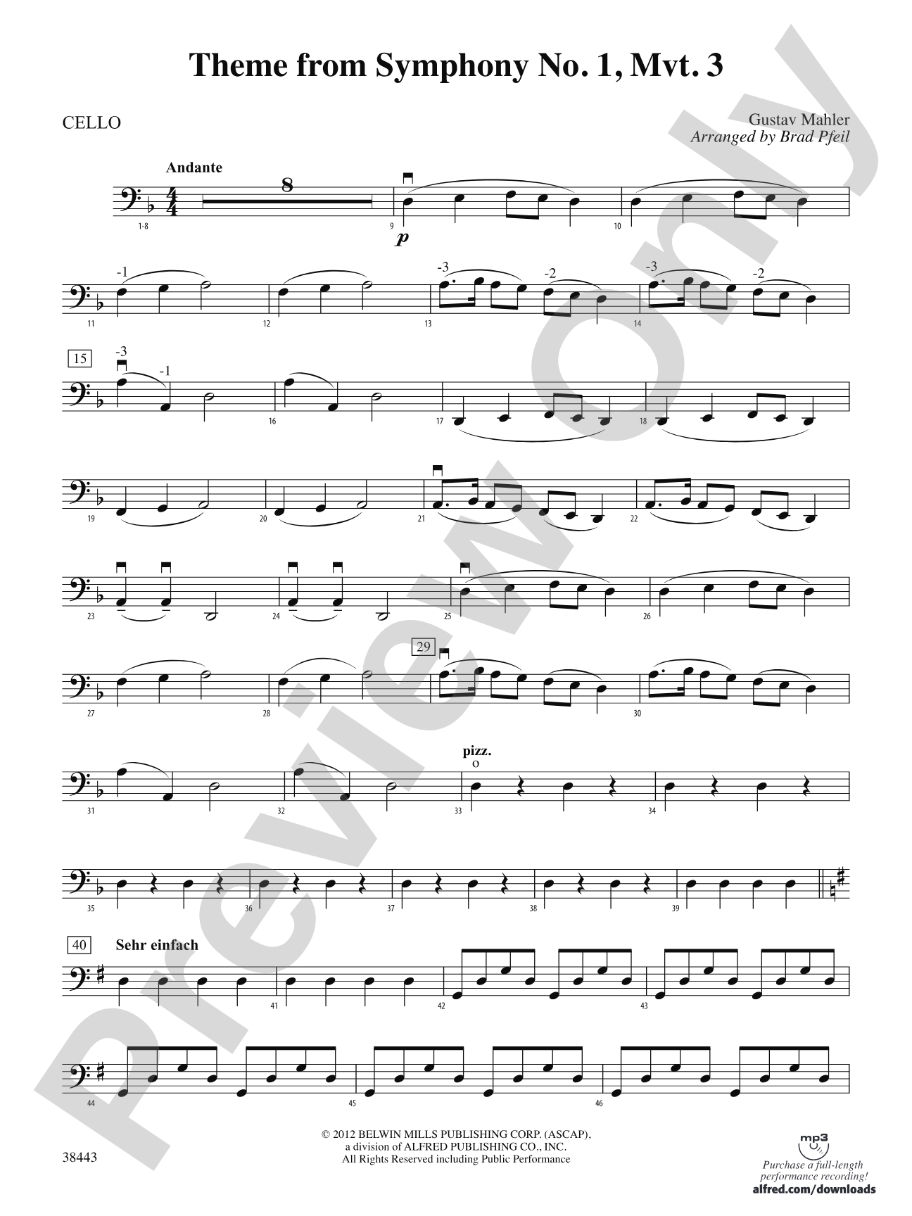 Theme from Symphony No. 1, Movement 3: Cello