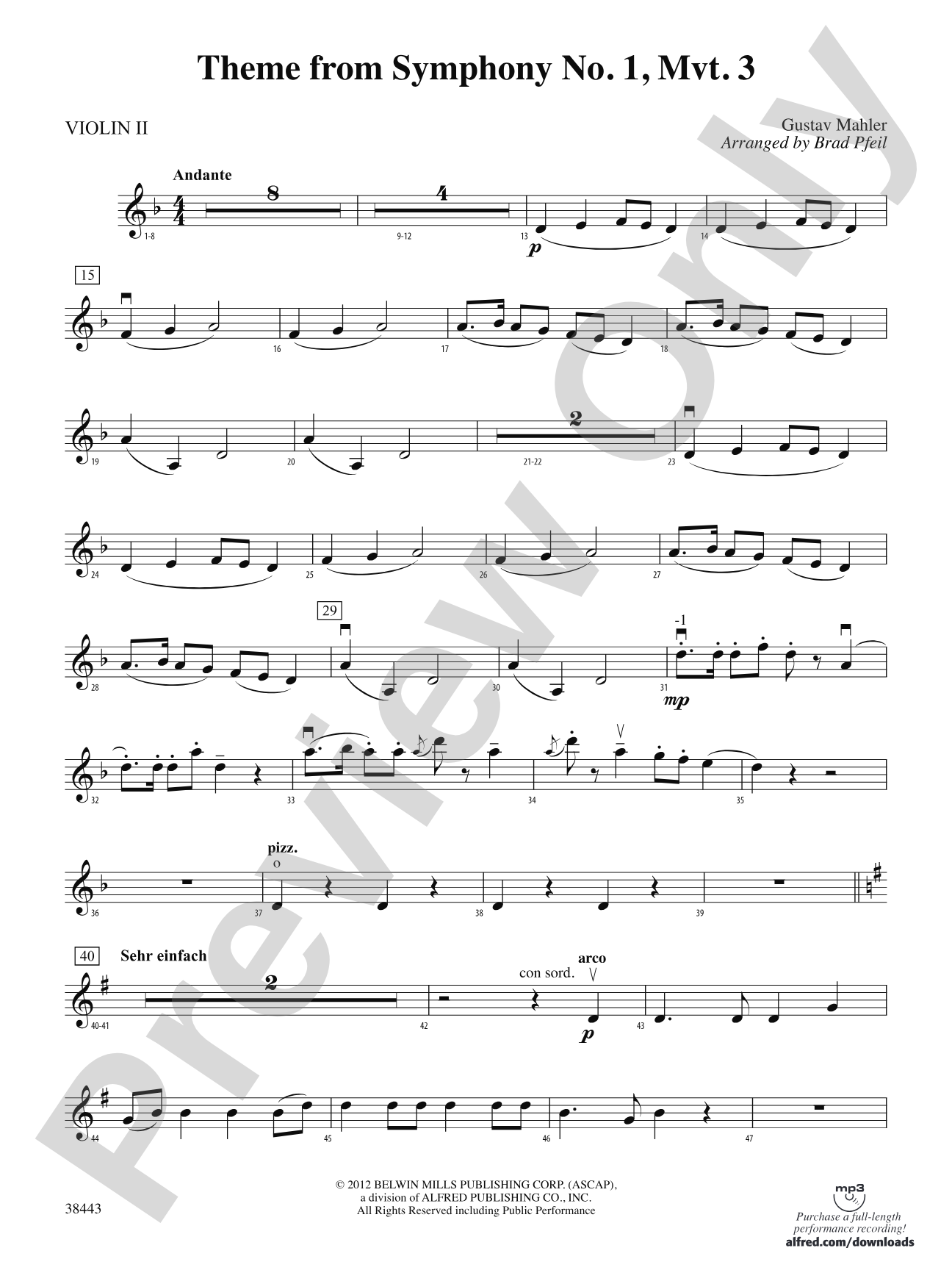 Theme from Symphony No. 1, Movement 3: 2nd Violin
