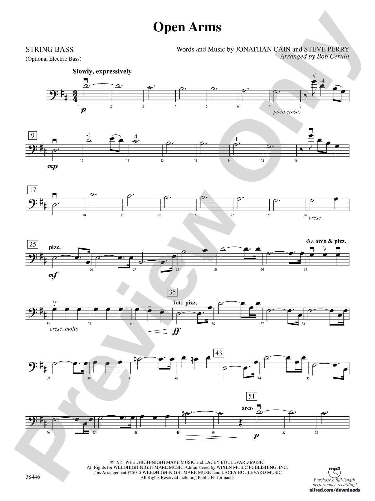 Open Arms: String Bass