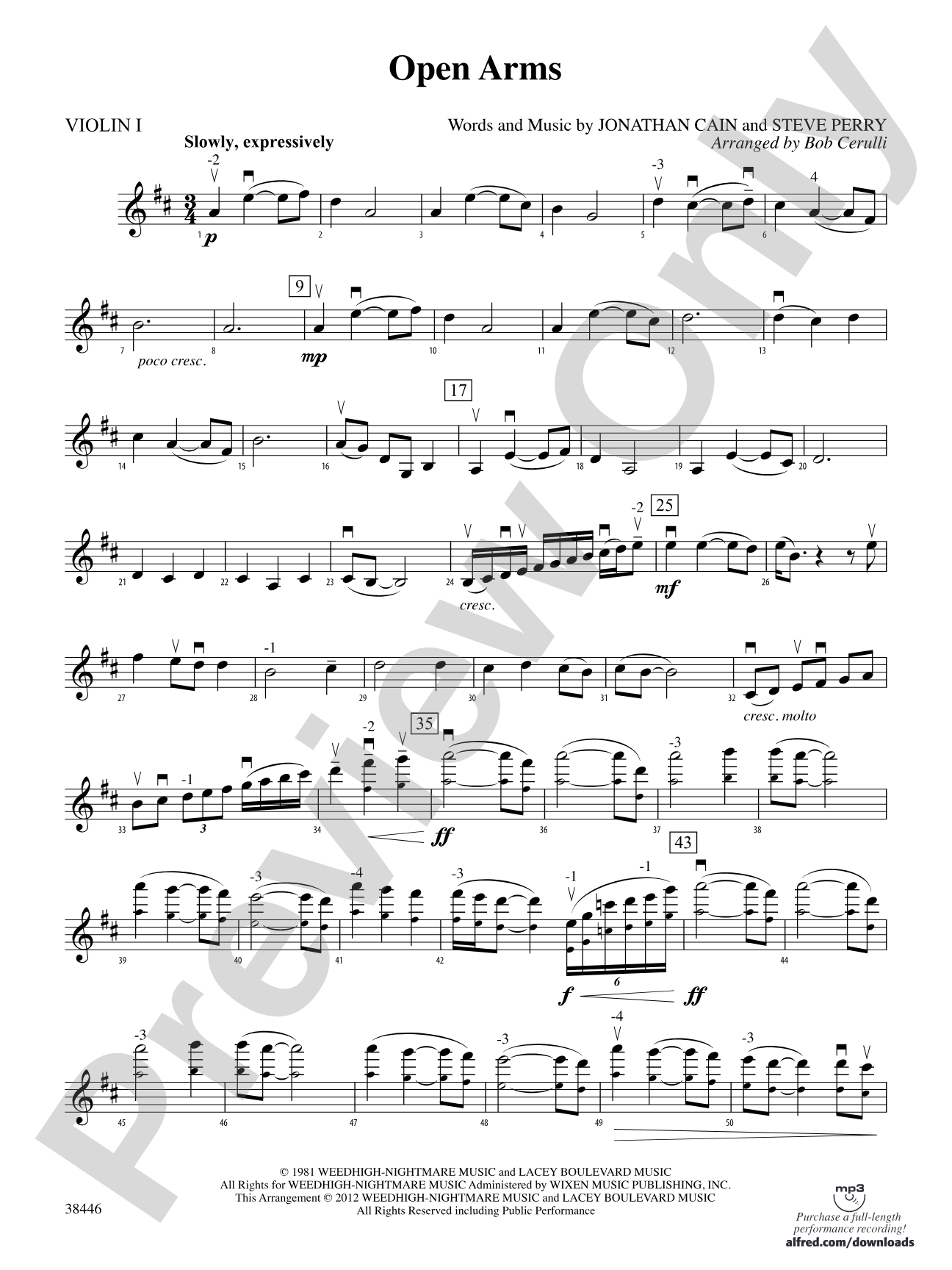 Open Arms: 1st Violin