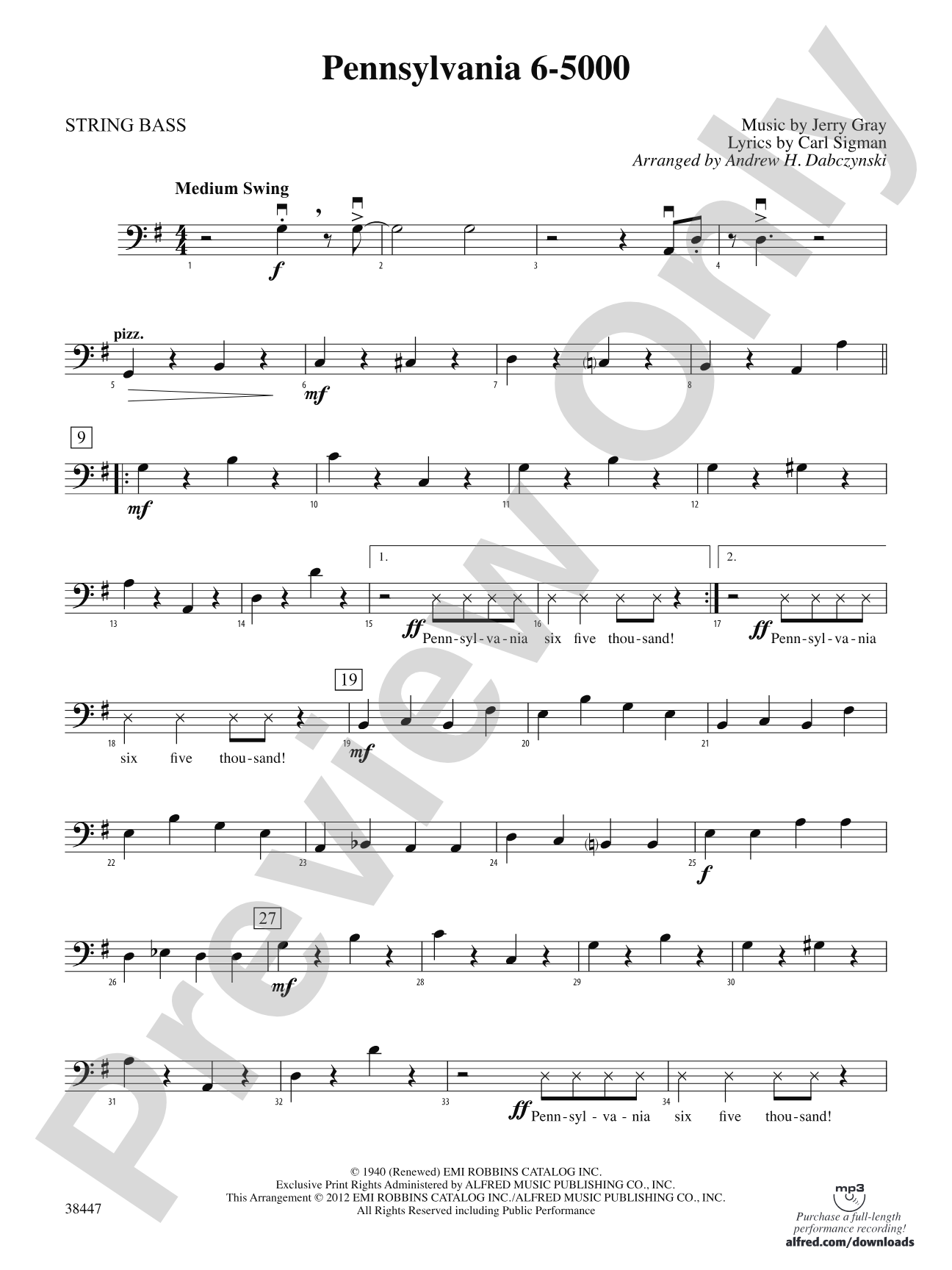 Pennsylvania 6-5000: String Bass
