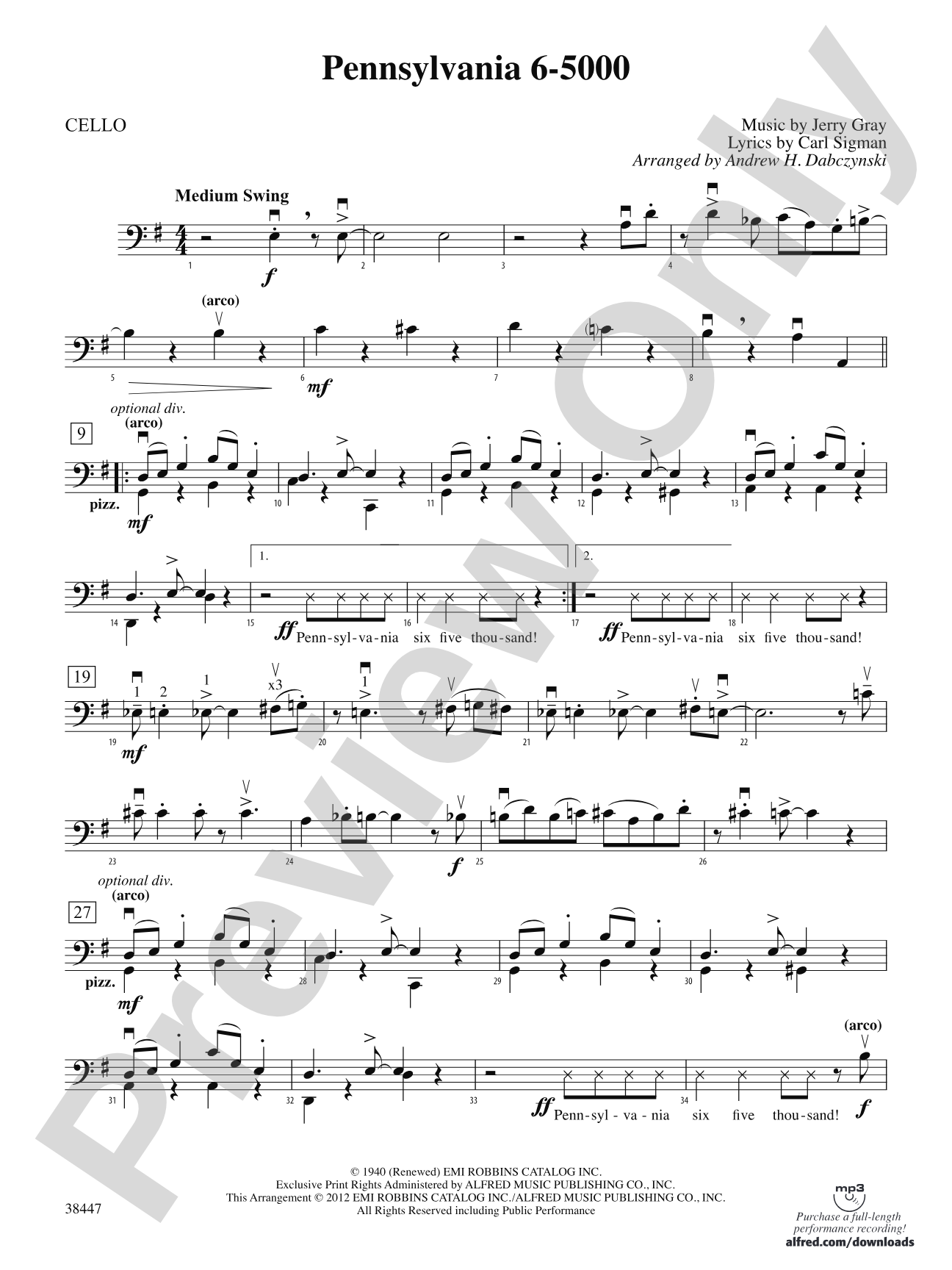 Pennsylvania 6-5000: Cello