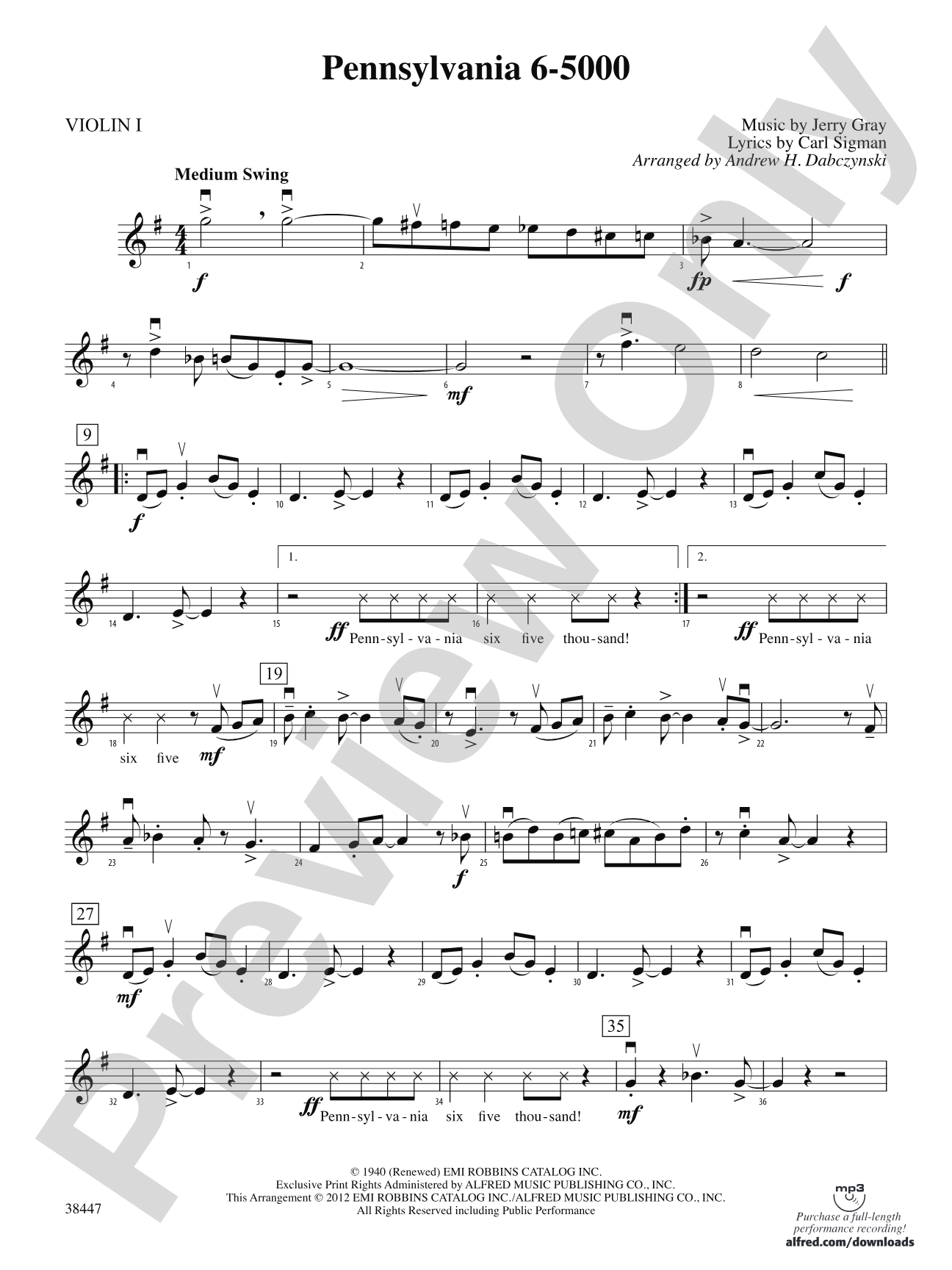Pennsylvania 6-5000: 1st Violin