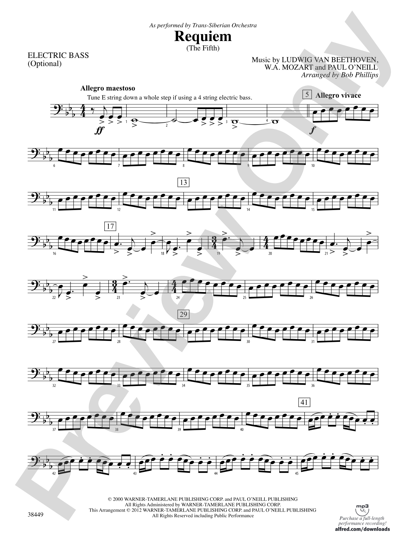 Requiem (The Fifth): Electric Bass