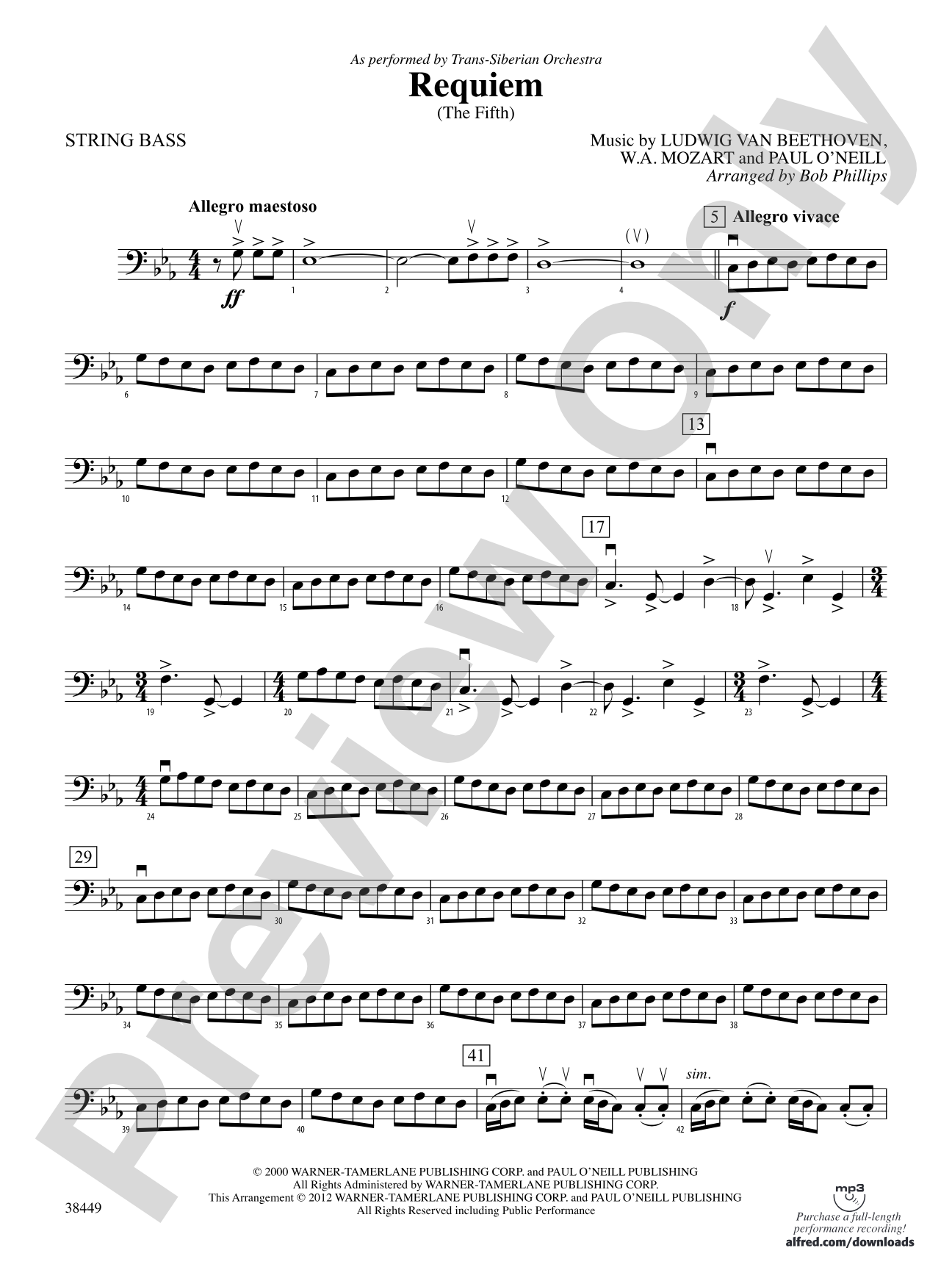 Requiem (The Fifth): String Bass