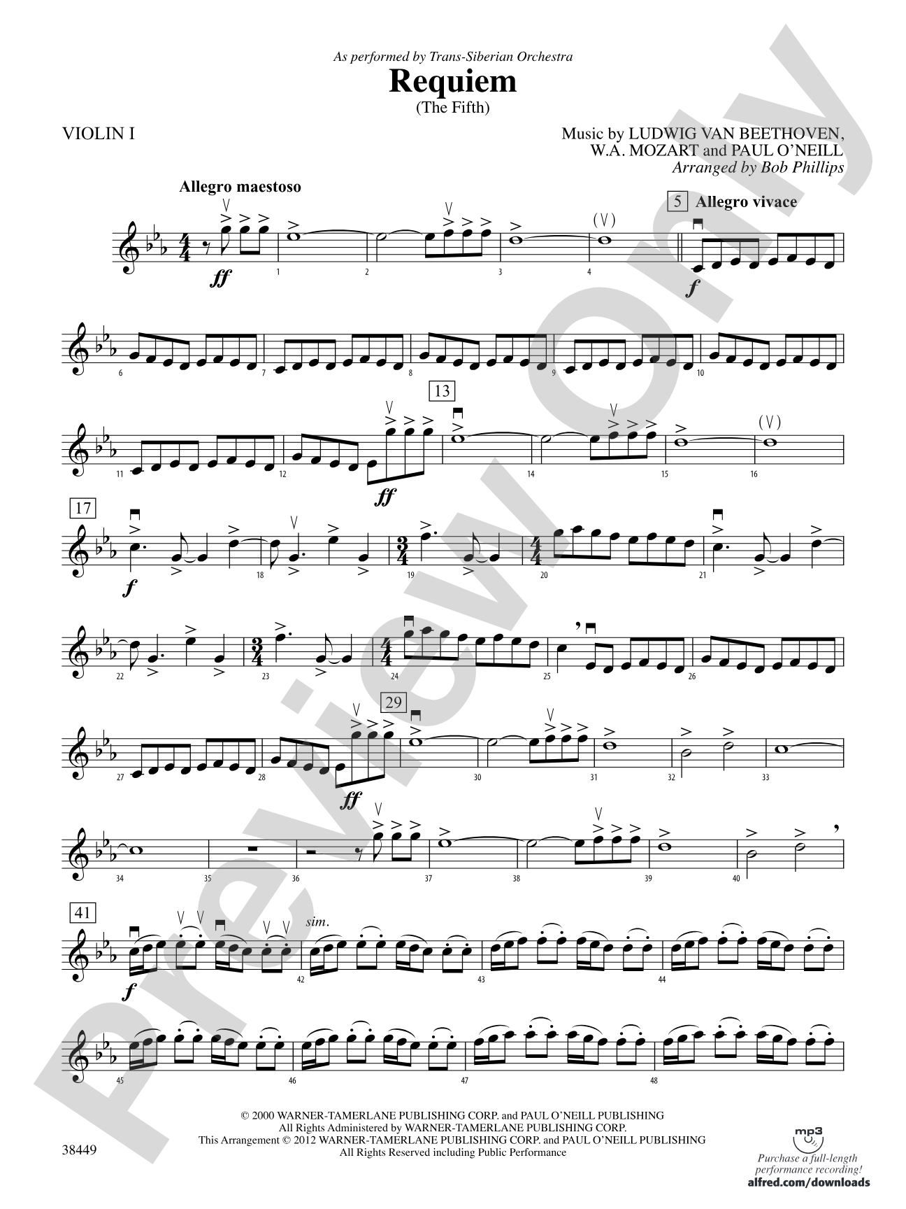 Requiem (The Fifth): 1st Violin