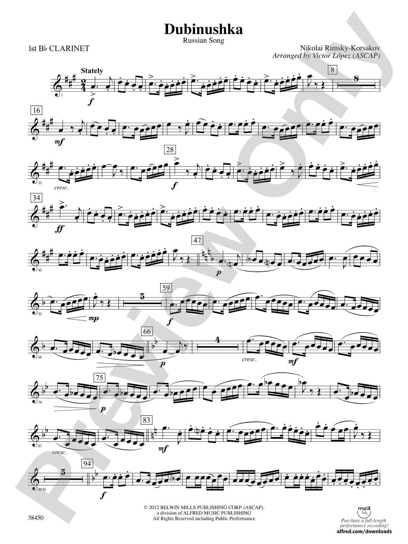 Dubinushka: 1st B-flat Clarinet