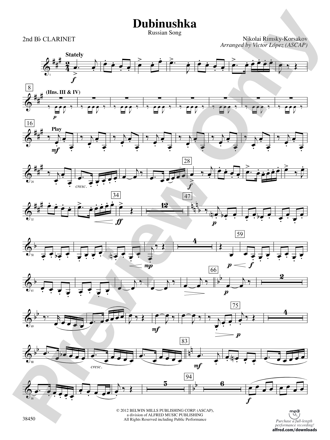 Dubinushka: 2nd B-flat Clarinet