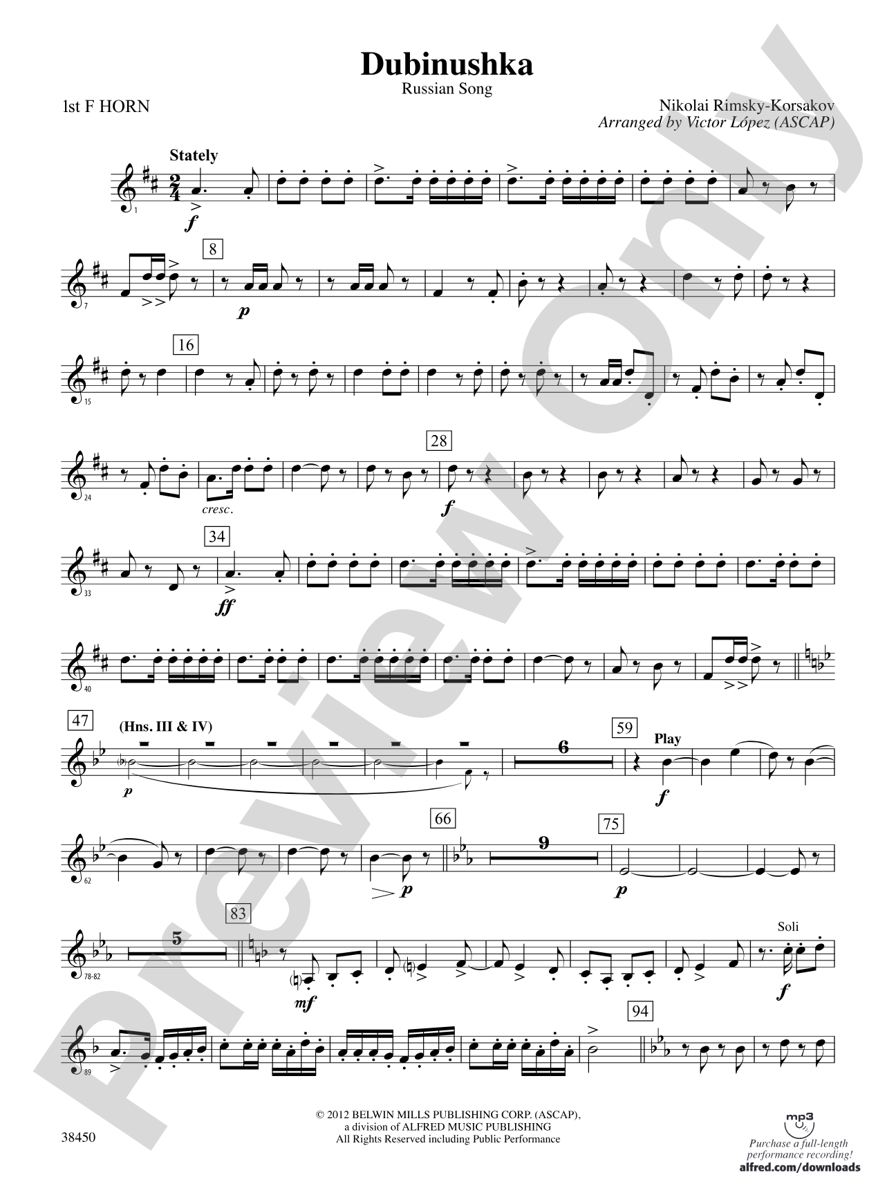 Dubinushka: 1st F Horn