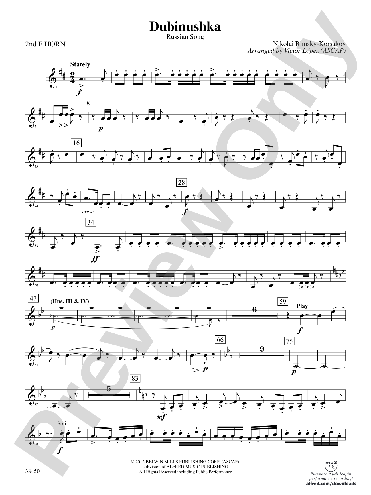 Dubinushka: 2nd F Horn