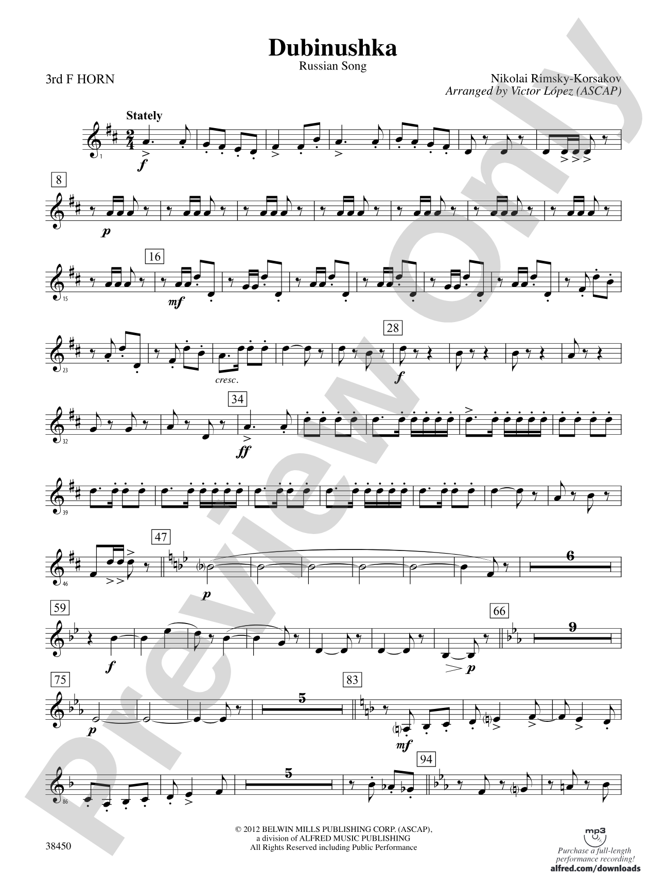 Dubinushka: 3rd F Horn