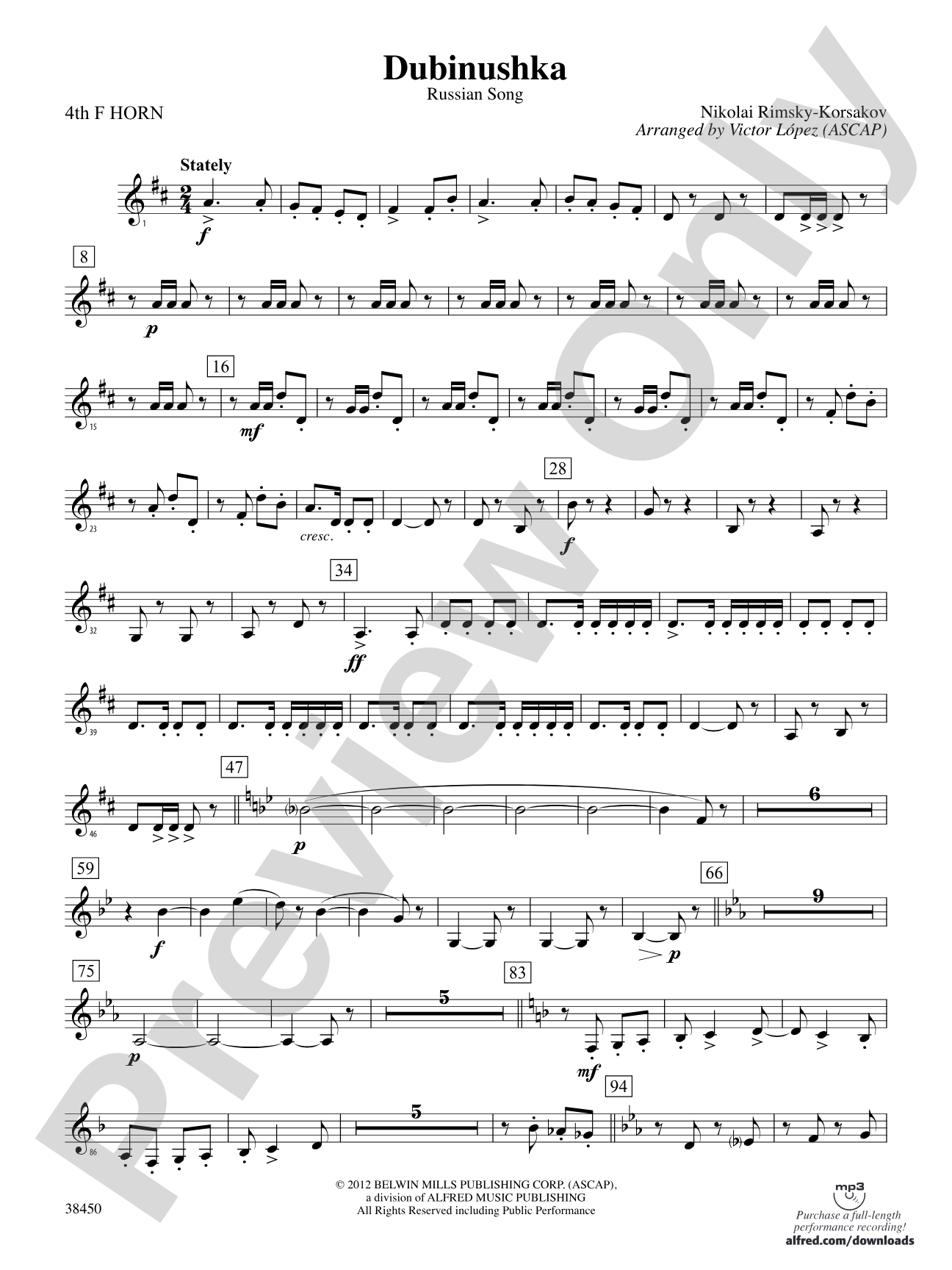 Dubinushka: 4th F Horn