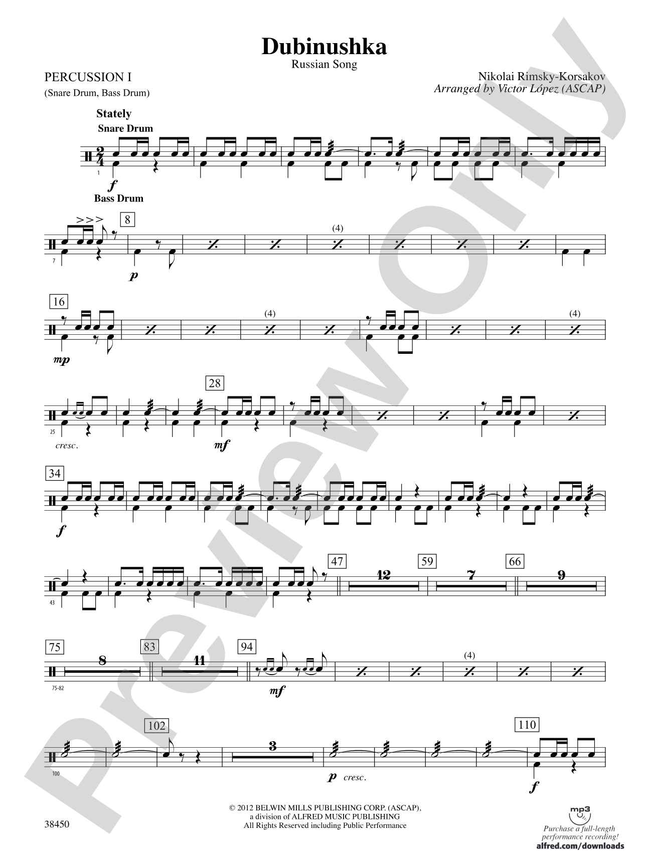 Dubinushka: 1st Percussion