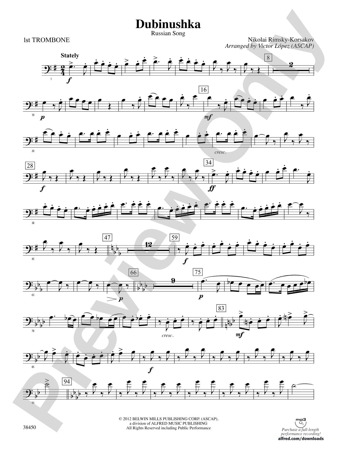 Dubinushka: 1st Trombone