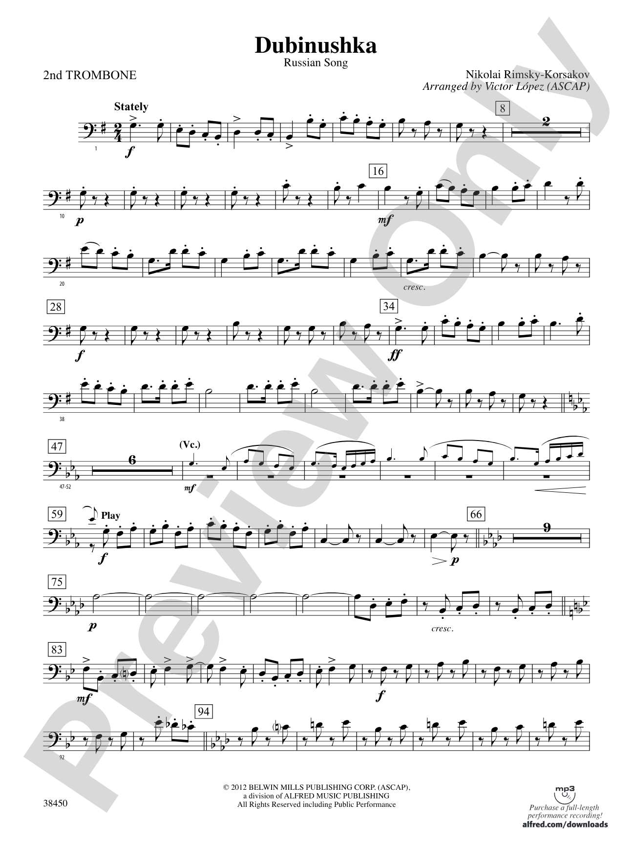 Dubinushka: 2nd Trombone