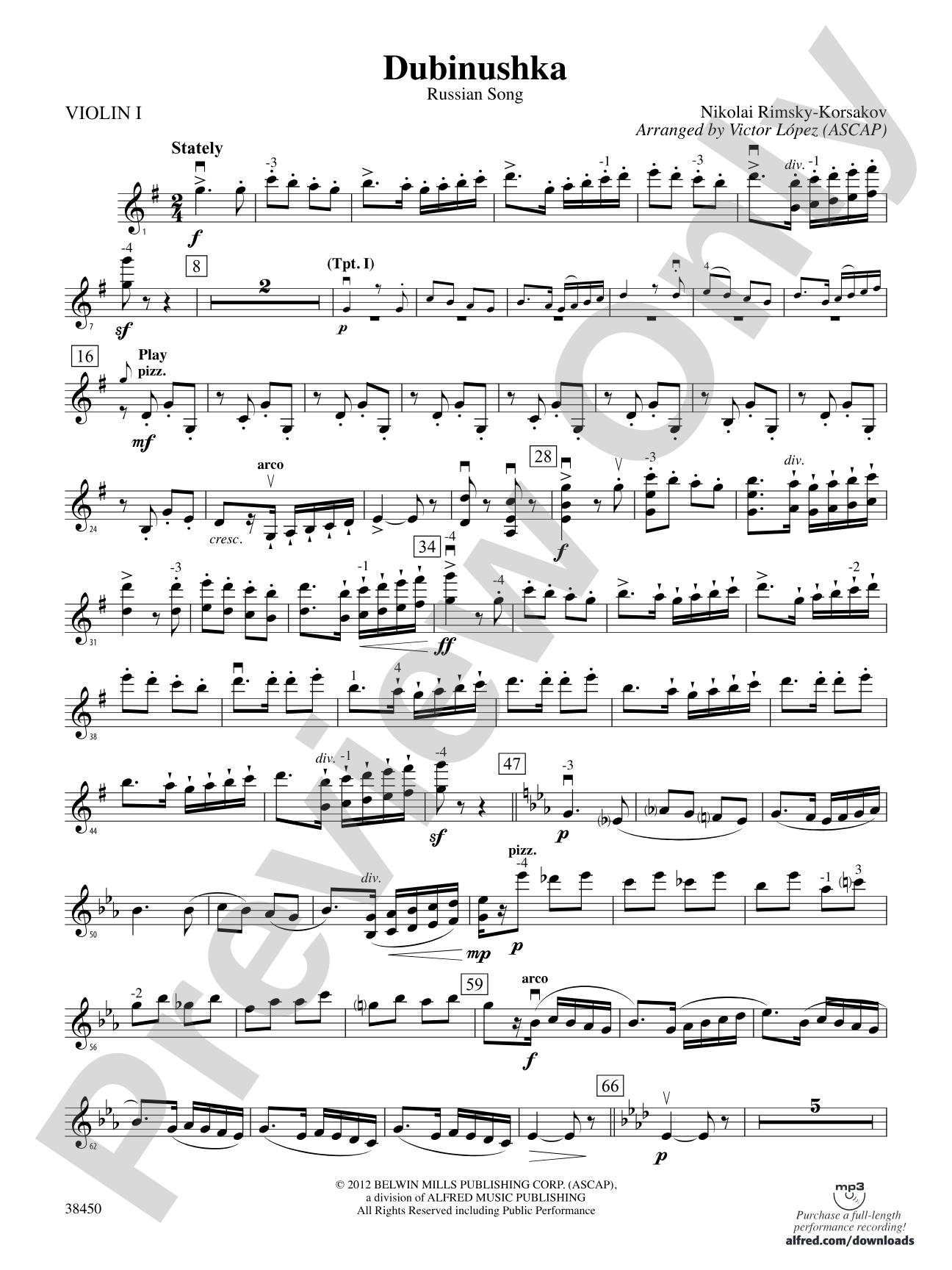 Dubinushka: 1st Violin