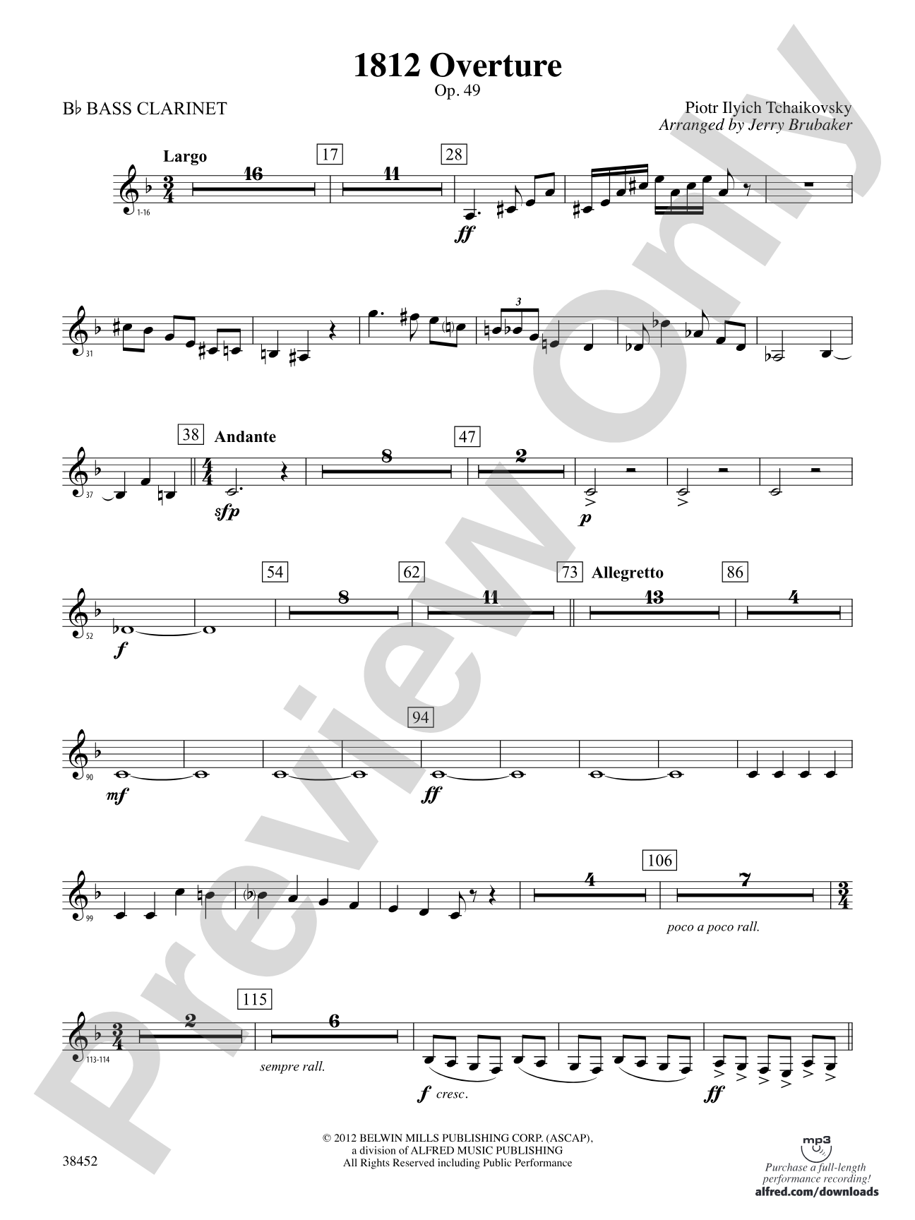 1812 Overture: B-flat Bass Clarinet