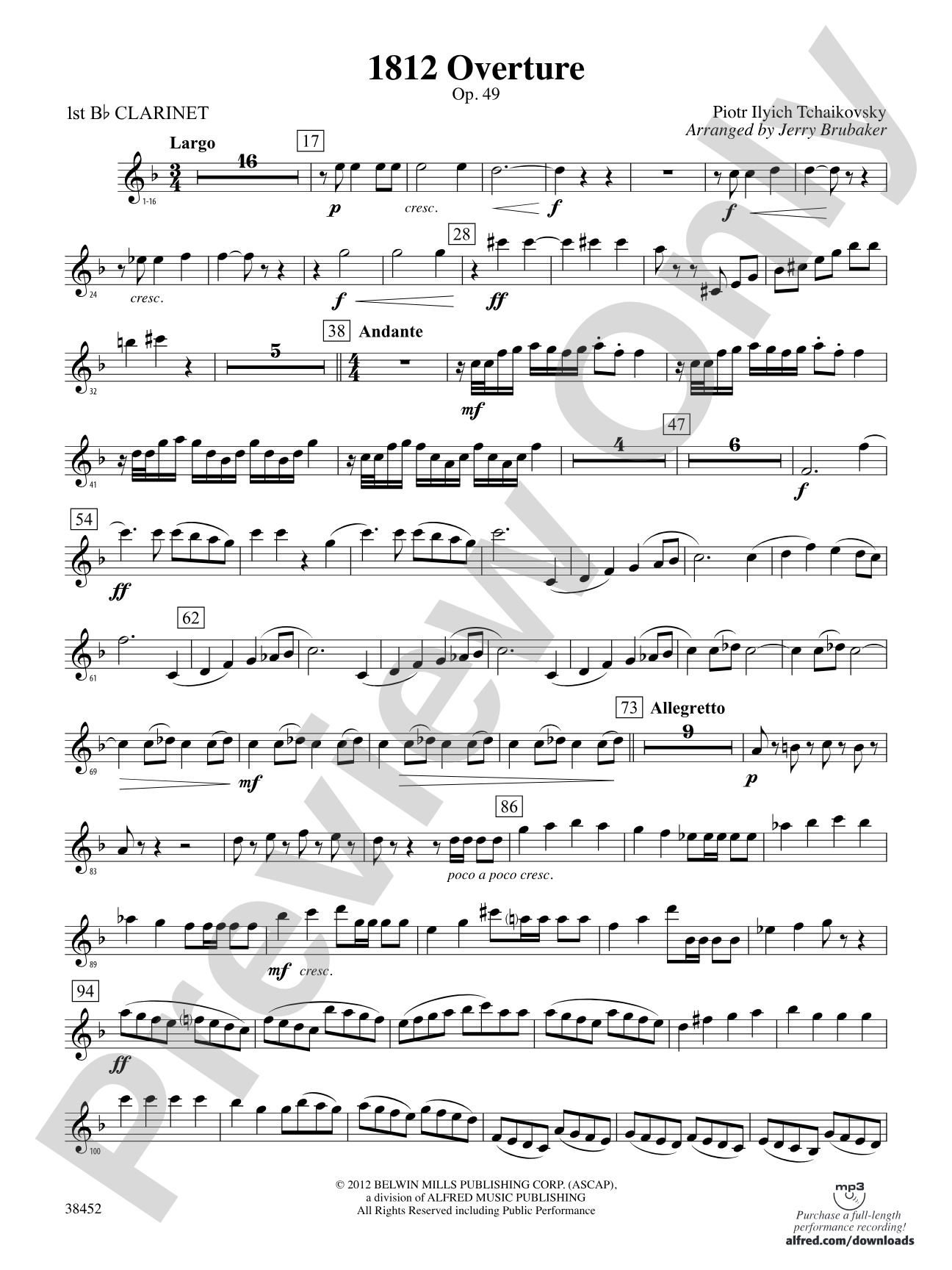 1812 Overture: 1st B-flat Clarinet