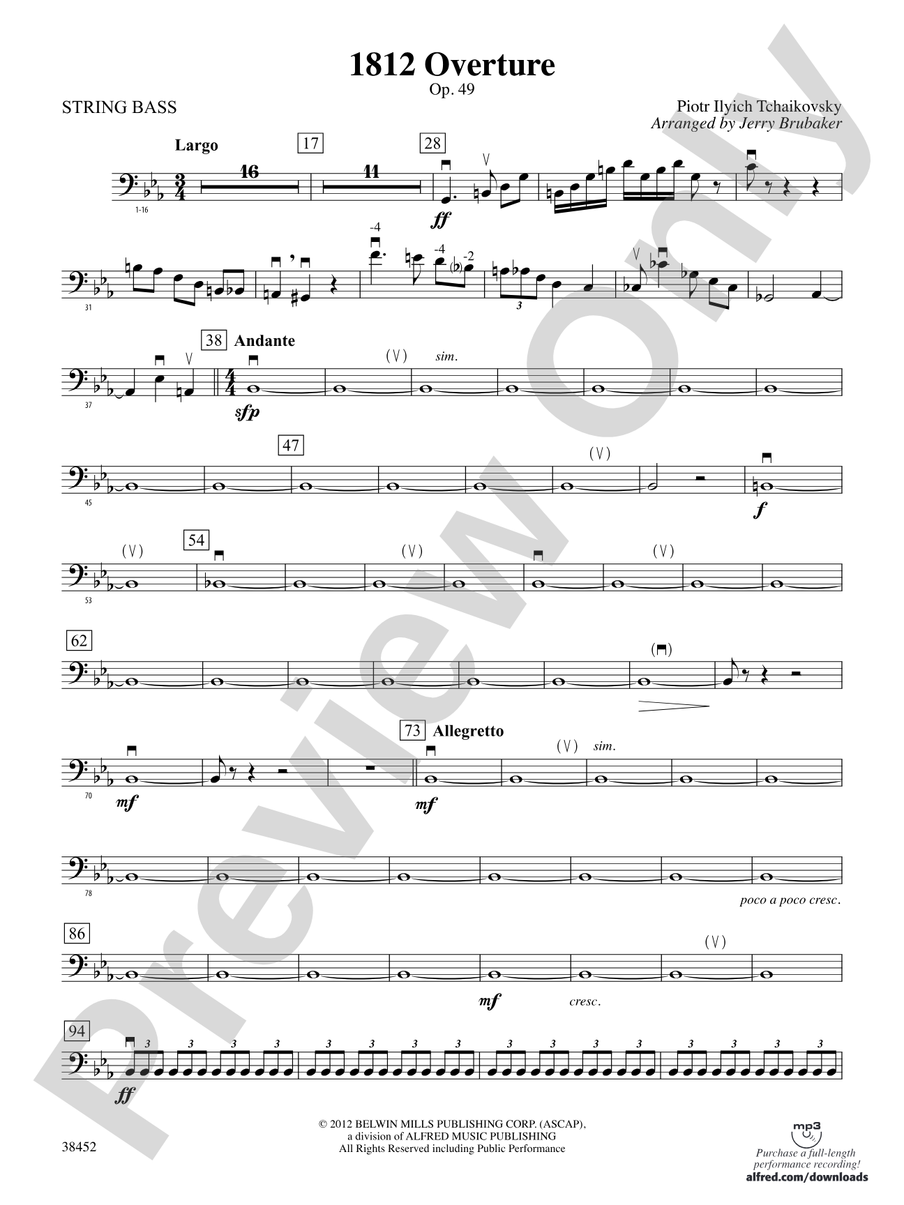 1812 Overture: String Bass