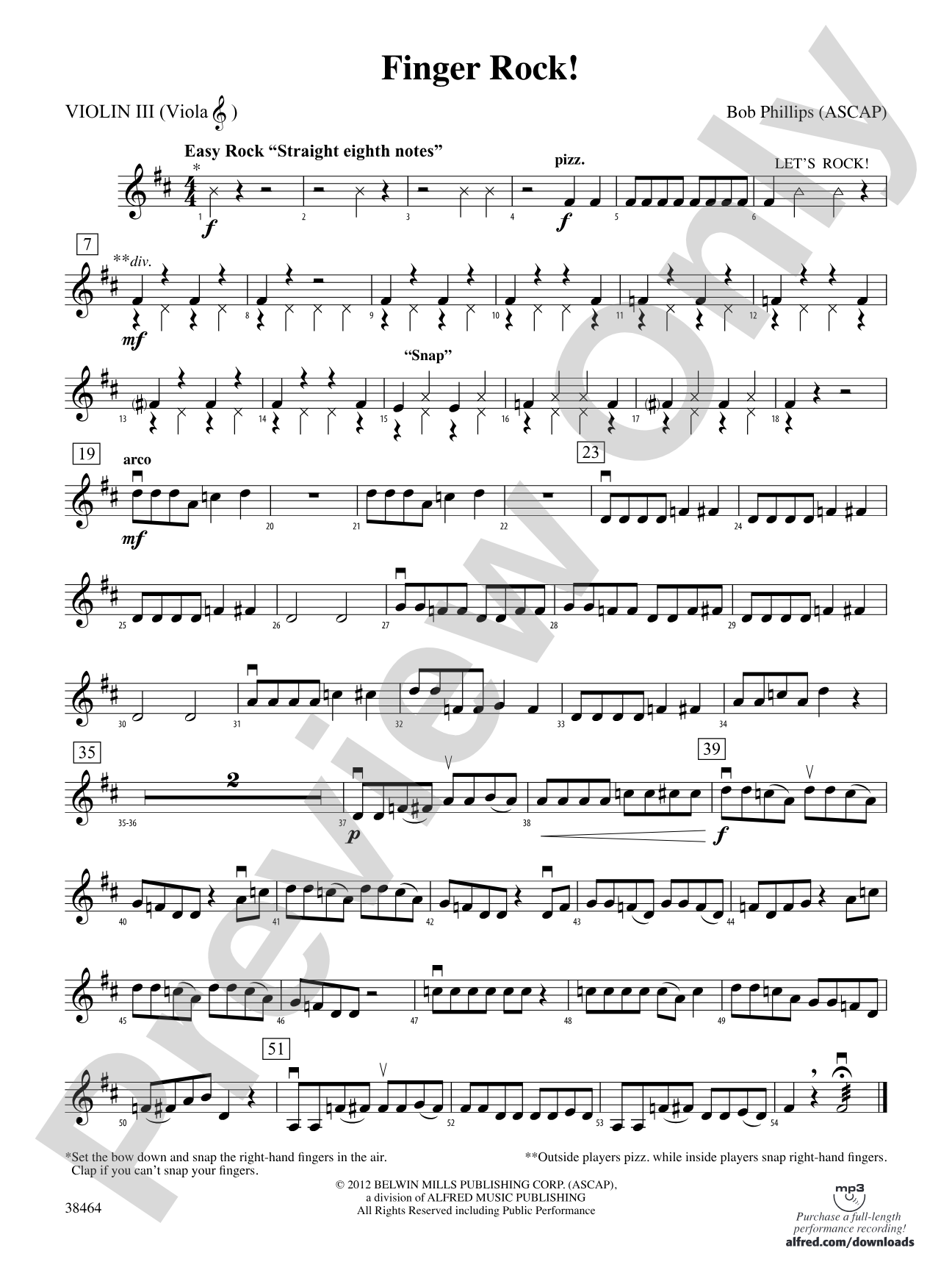 Finger Rock!: 3rd Violin (Viola [TC])