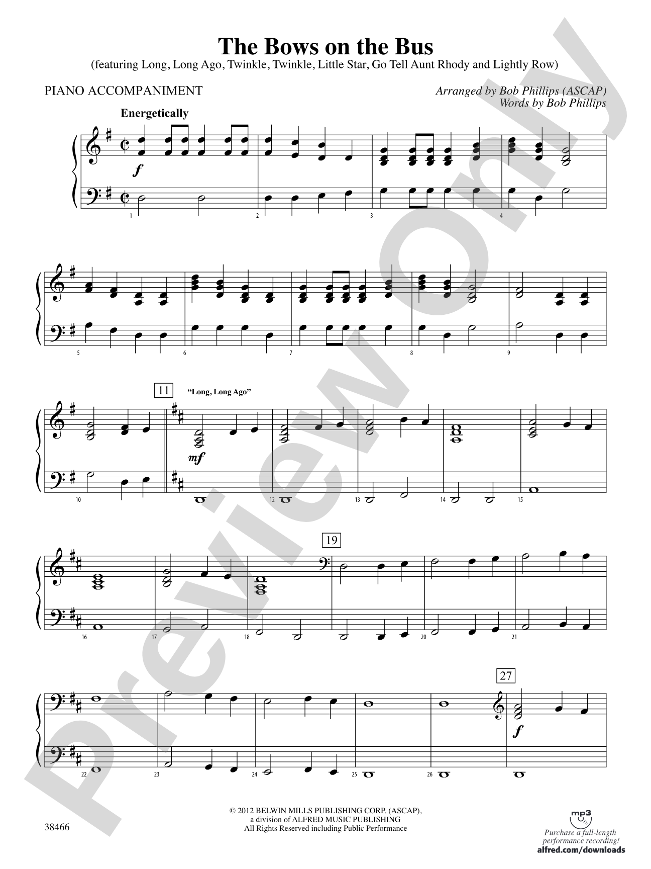 The Bows on the Bus: Piano Accompaniment