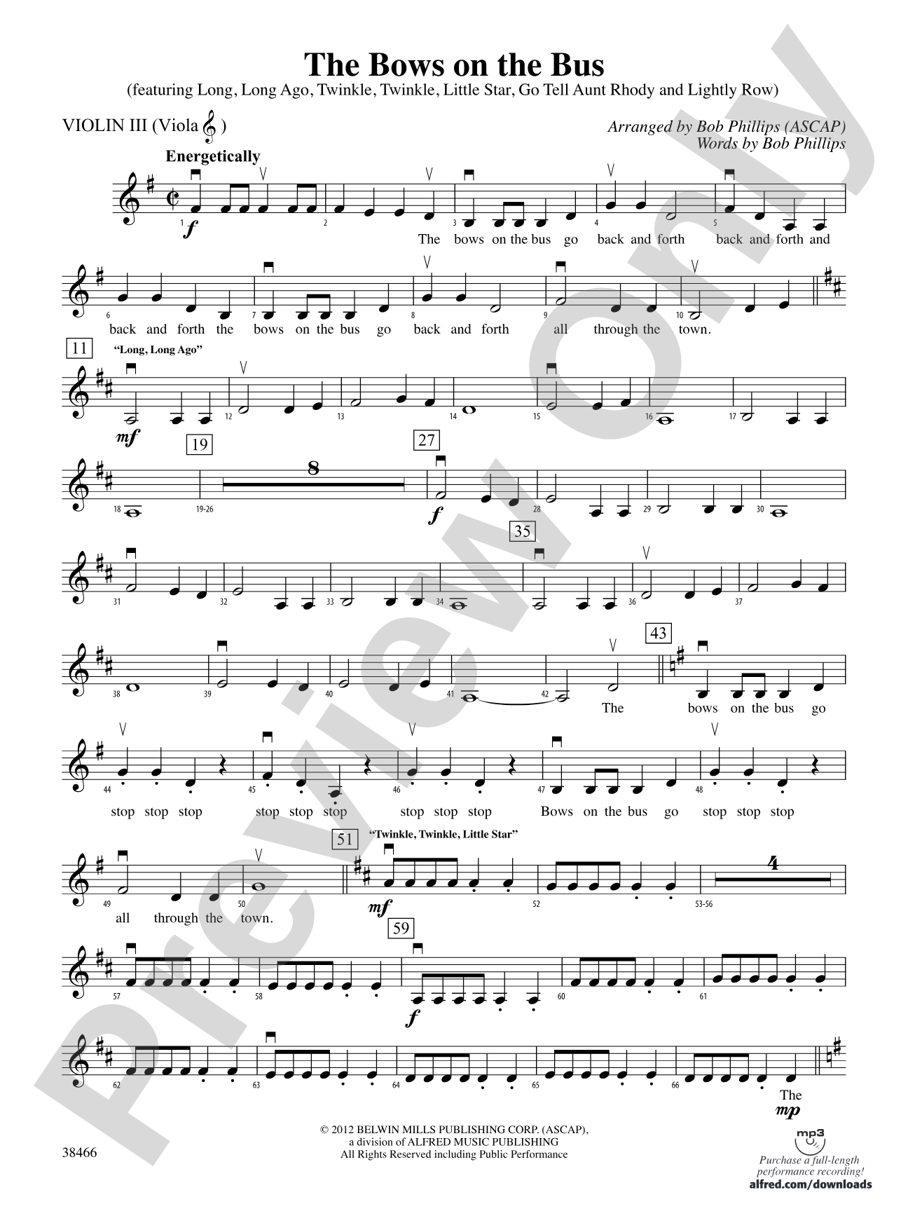 The Bows on the Bus: 3rd Violin (Viola [TC])