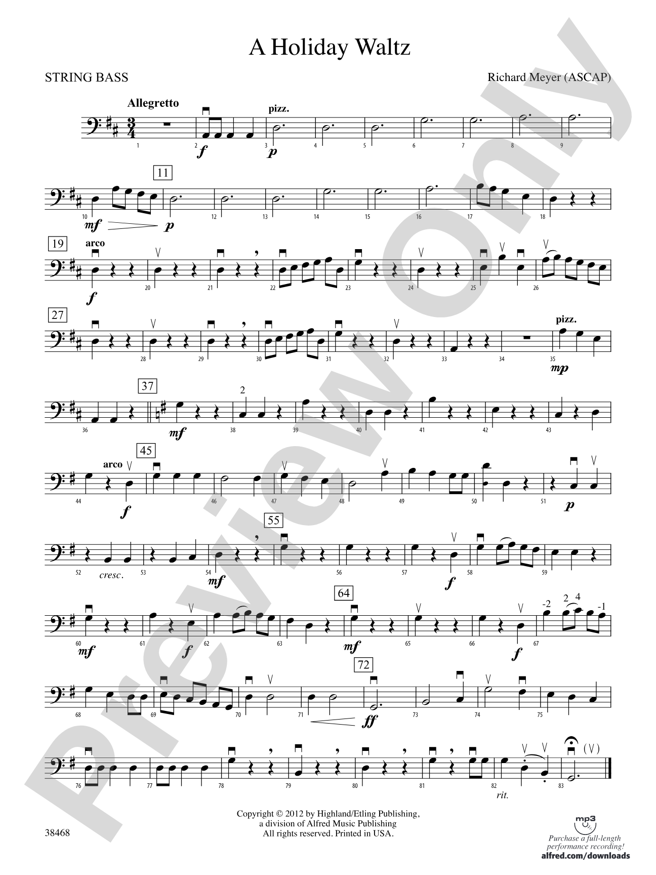 A Holiday Waltz: String Bass