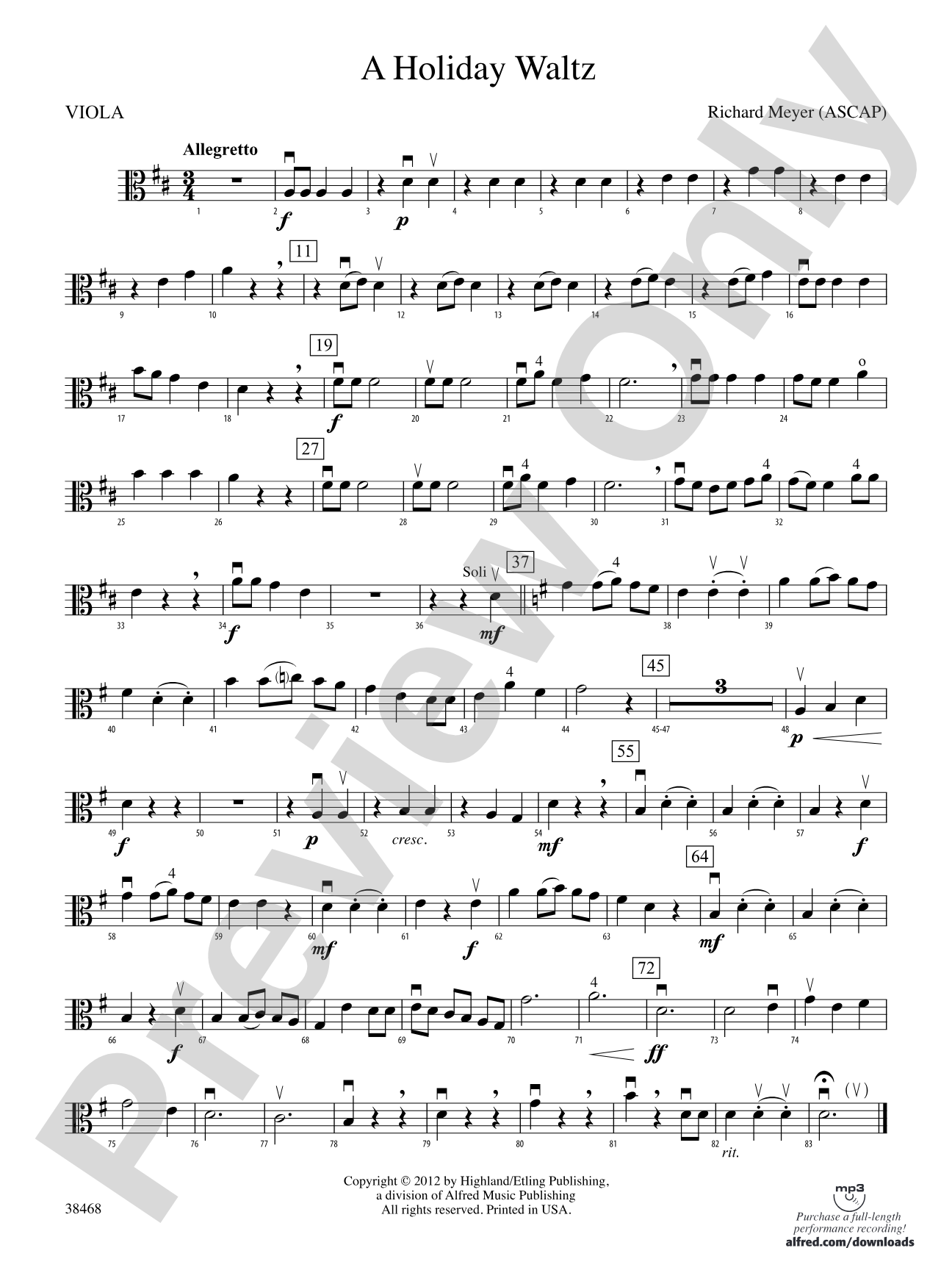 A Holiday Waltz: Viola